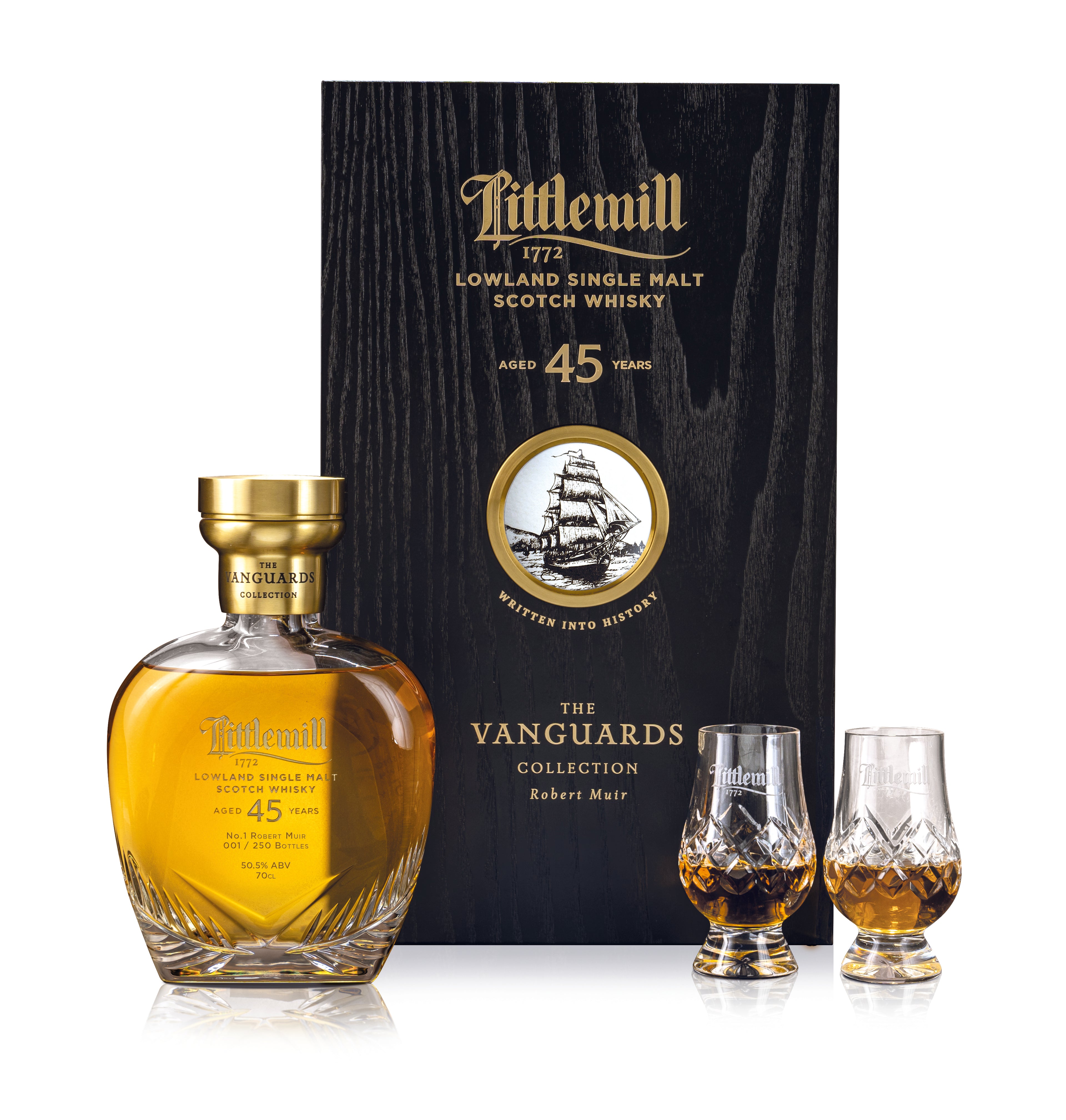 Littlemill, The Vanguards, No.1 Robert Muir, 45-Year-Old (50.5%)(70cl +5cl)