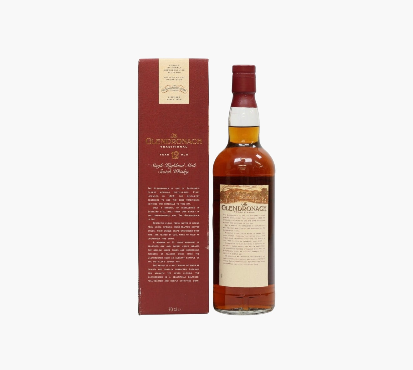 Glendronach 12 Year Old Original (1980s) Sherry Cask Speyside Single Malt 75cl 40% ABV