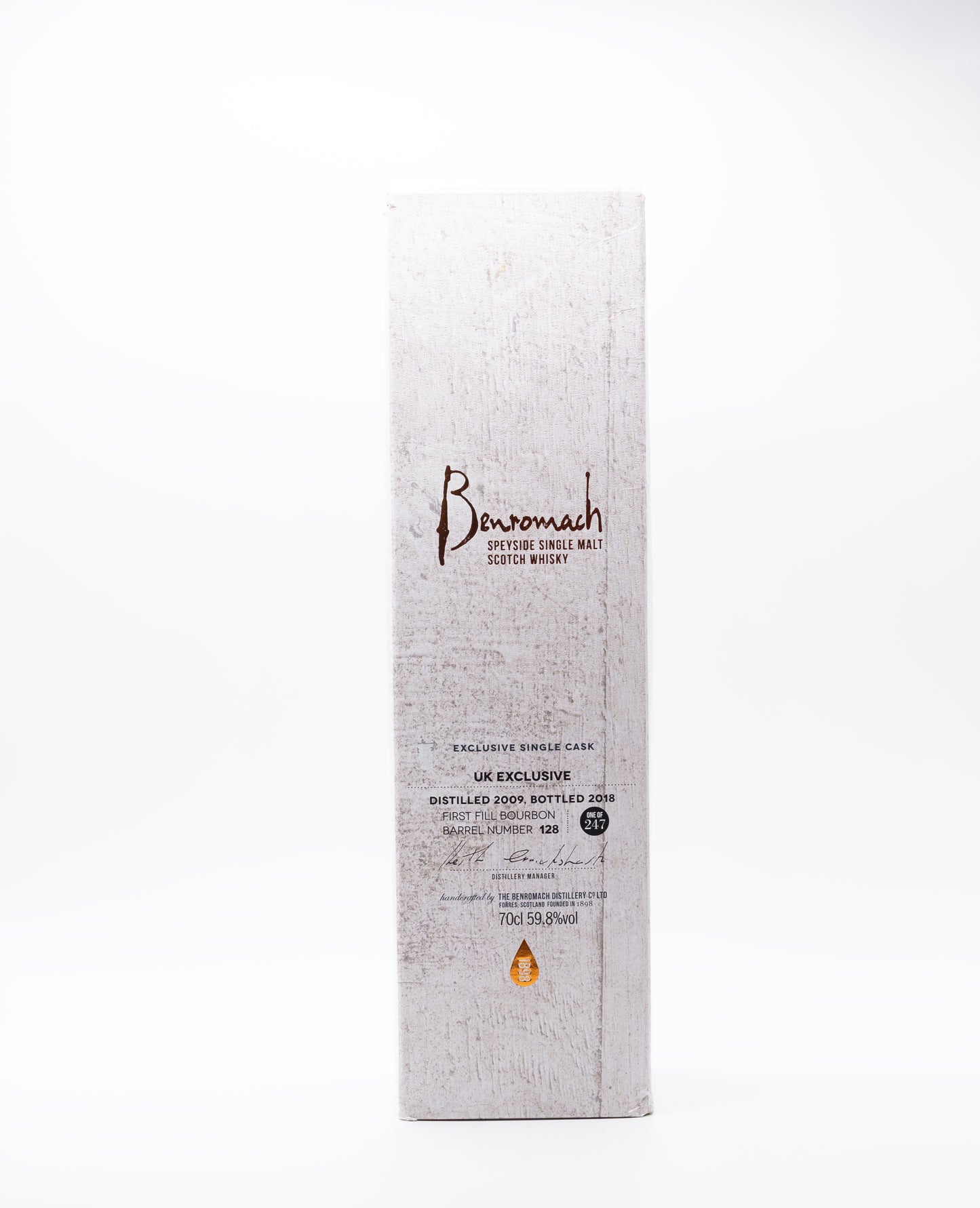 Benromach Single Cask 2009 9 Year Old First Fill Bourbon