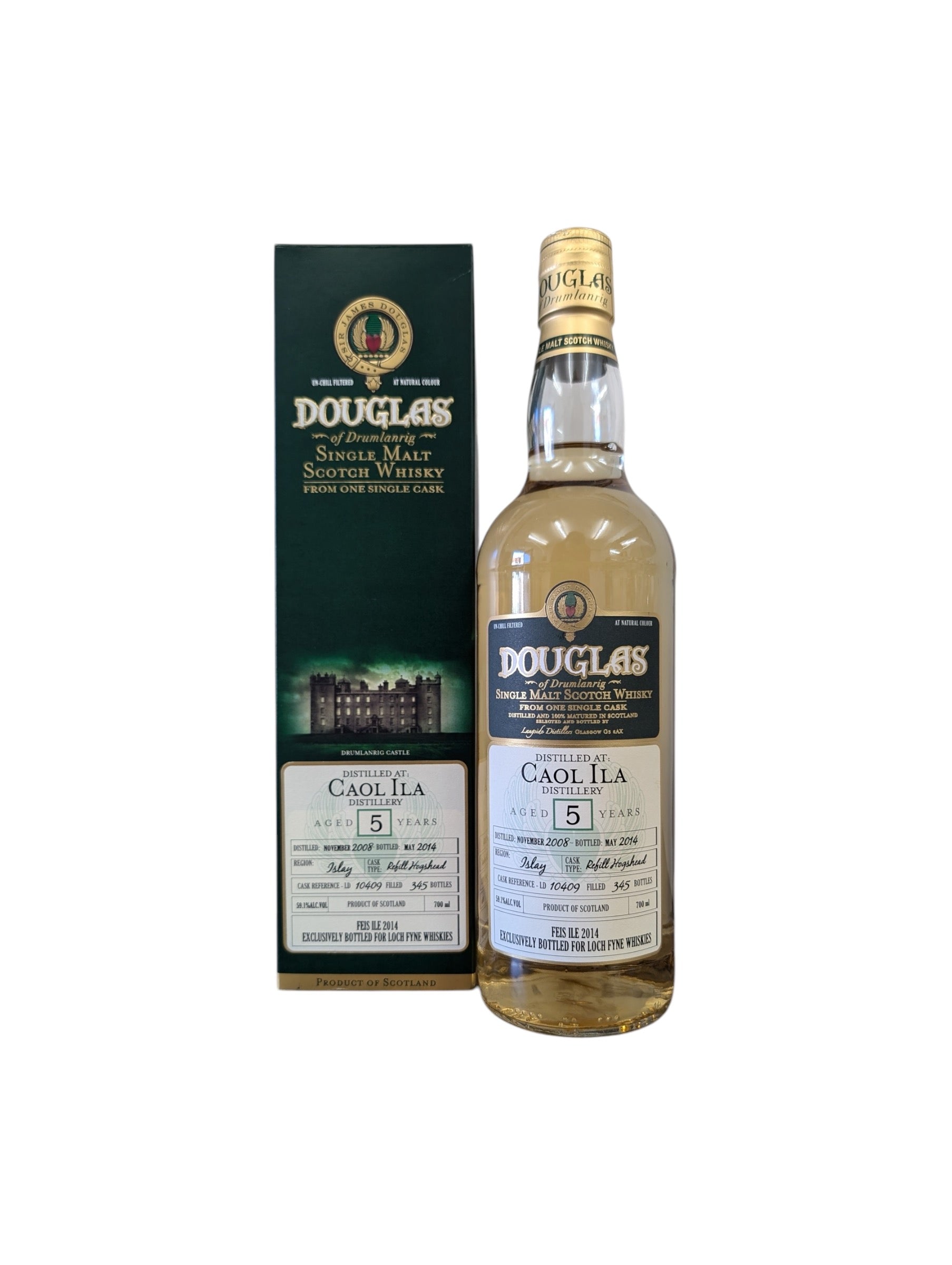 Douglas or Drumlanrig Caol Ila 2014 Feis Ile 5 Year Old Single Cask 1 of 345 bottles