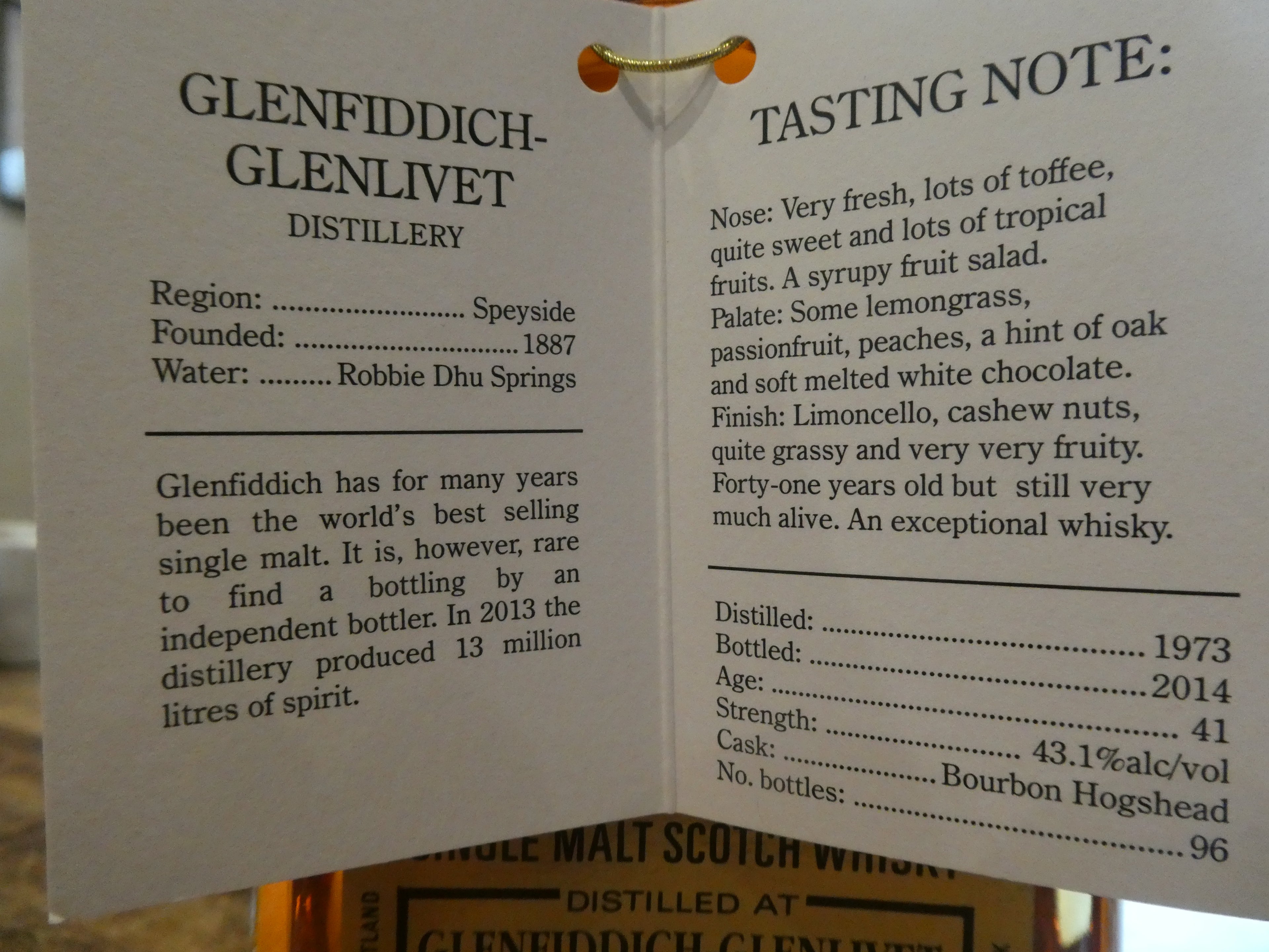 Cadenhead Glenfiddich-Glenlivet 41 Year Old Single Cask