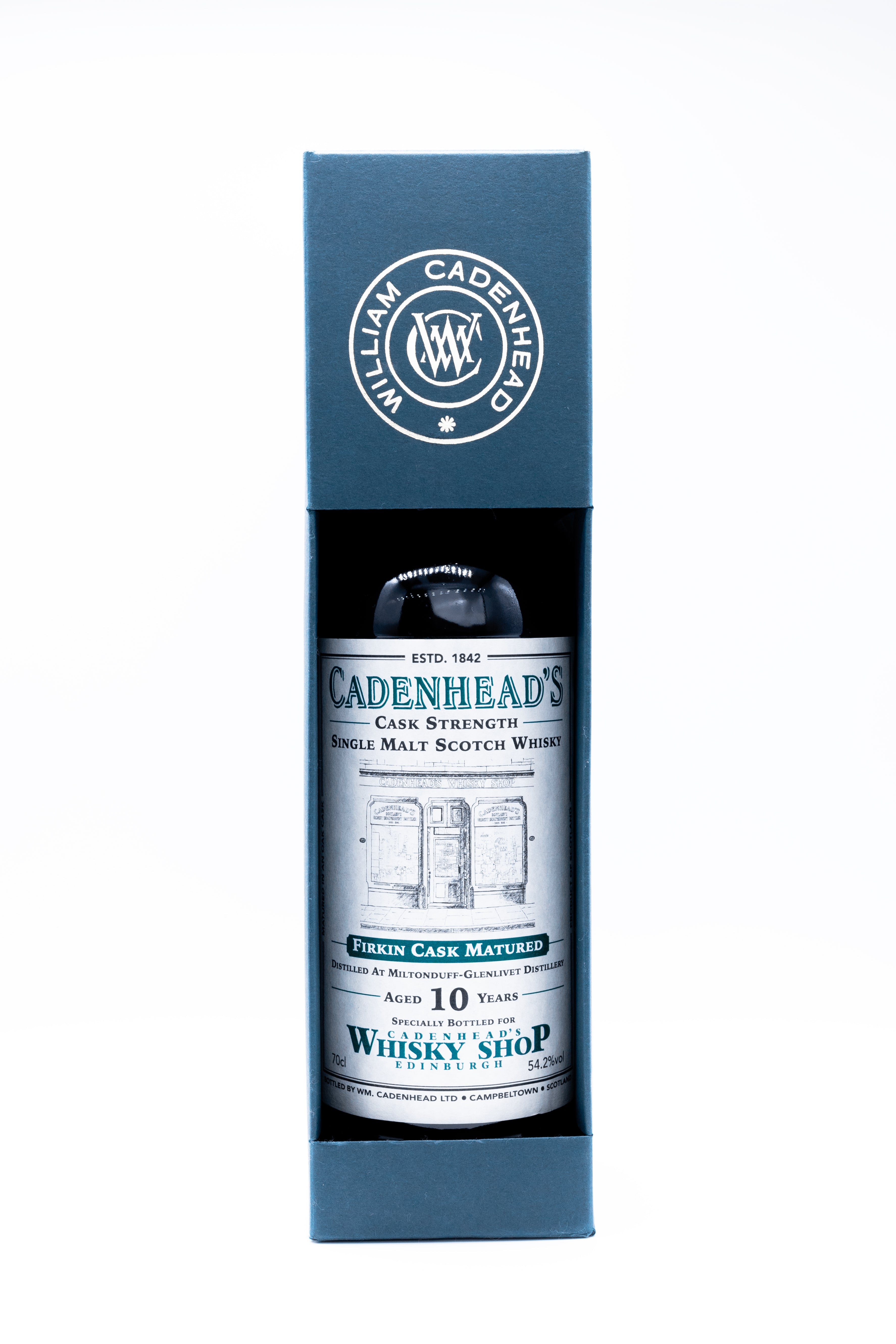 Miltonduff- Glenlivet 10 Year Old Cadenhead Whisky Shop - Firkin Cask - Edinburgh Shop