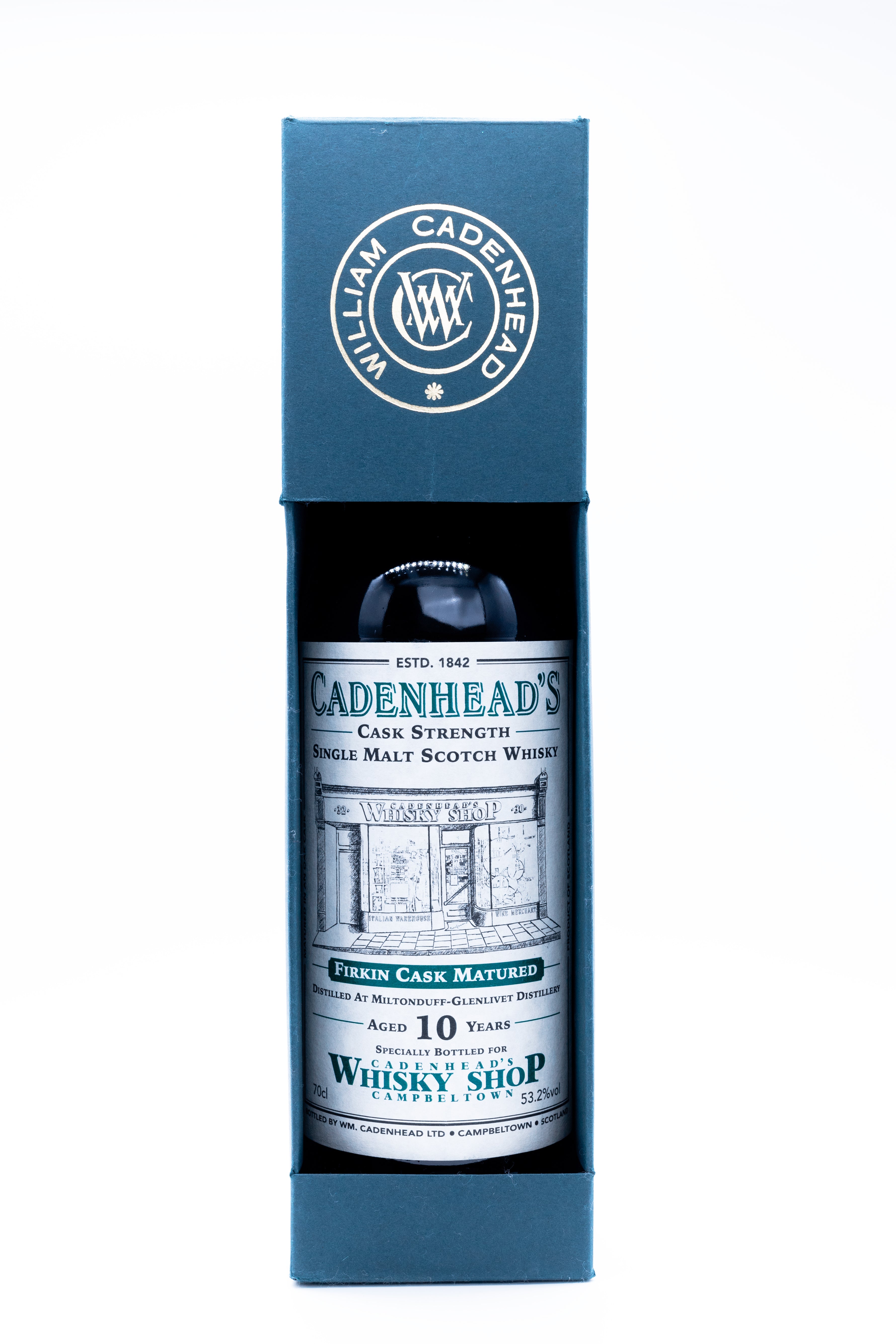 Miltonduff- Glenlivet 10 Year Old Cadenhead Whisky Shop - Firkin Cask - Campbeltown Shop