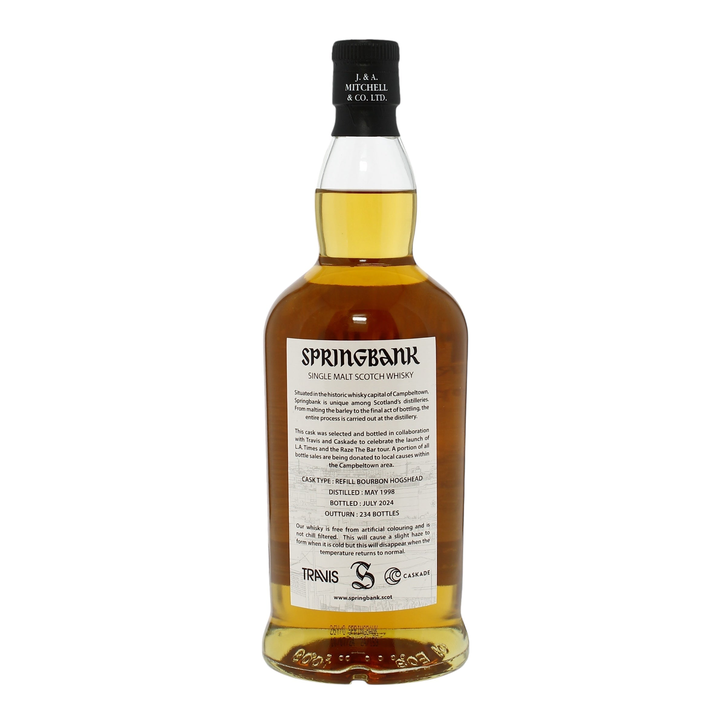 Springbank 26 Year Old (1998) – Caskade & Travis “L.A. Times Album” Collaboration, 53.5% ABV, 234 Bottles