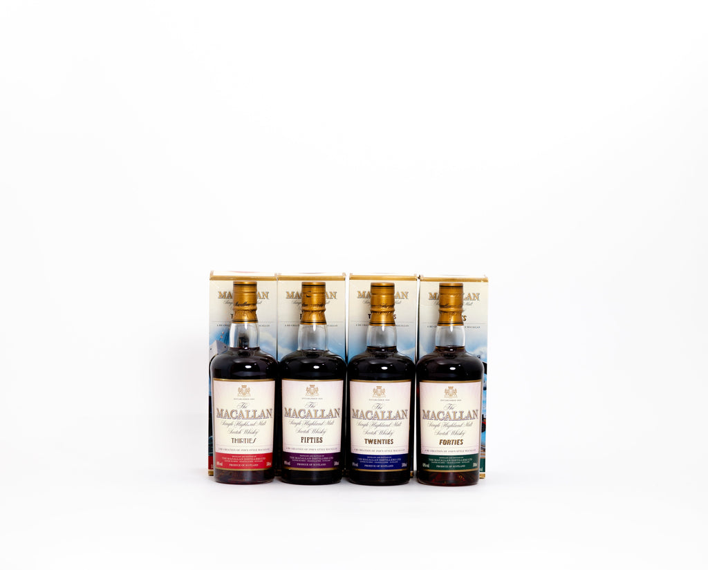 The Macallan Decades Collection – 4 x 50cl Bottles (Twenties, Thirties, Forties, Fifties)