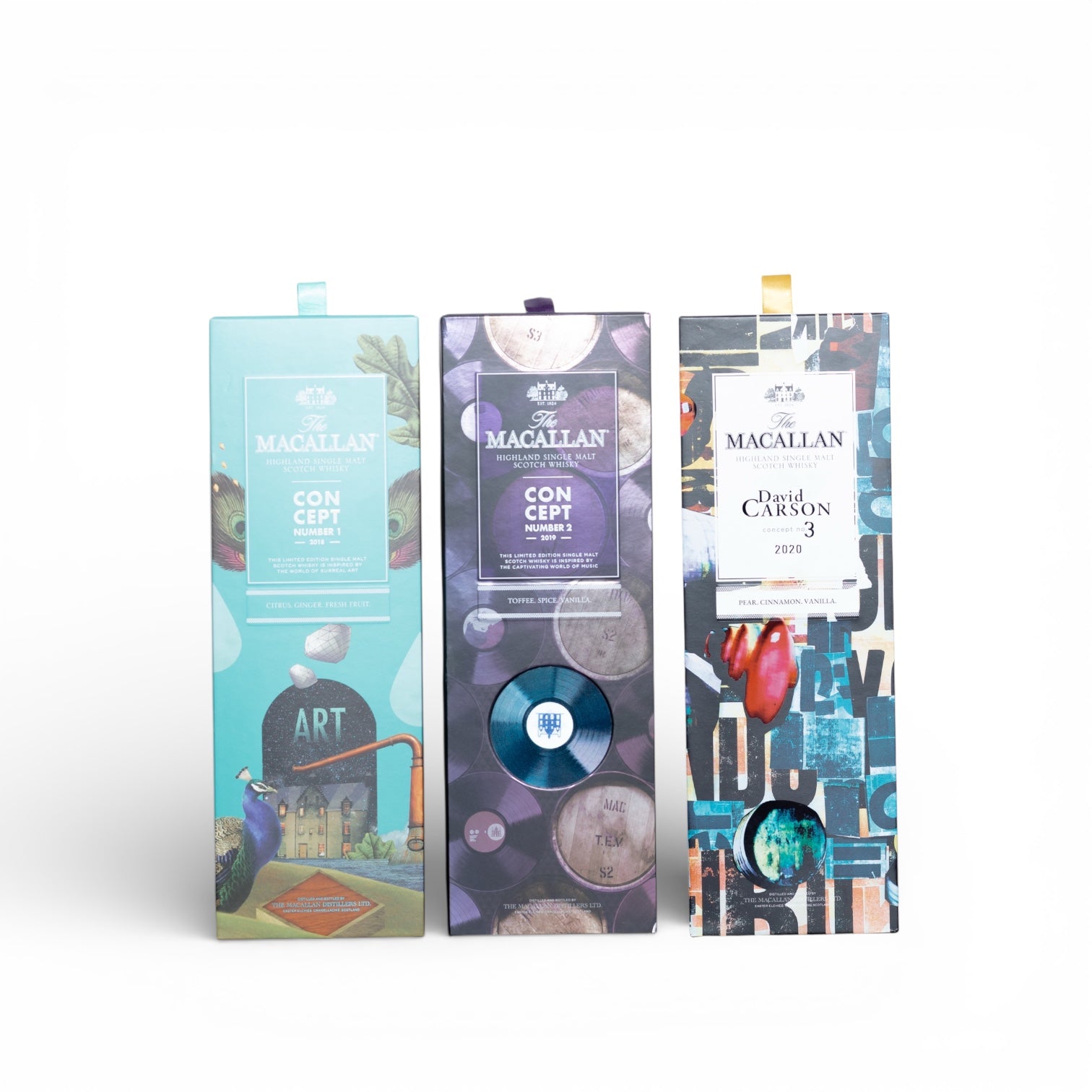 The Macallan Concept Series Collection No. 1–3 (3 x 70cl) – Concept No.1 (40%), Concept No.2 (40%), Concept No.3 (40.8%) (Full Presentation)