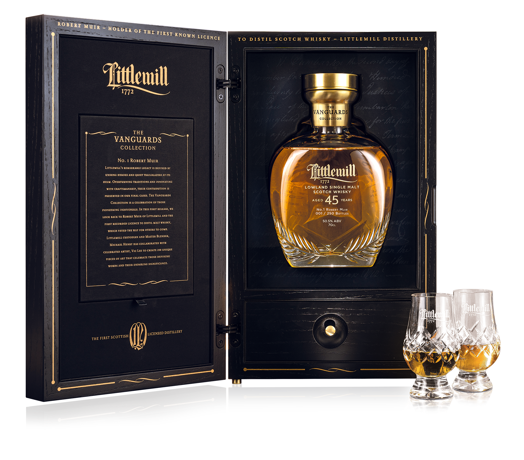 Littlemill, The Vanguards, No.1 Robert Muir, 45-Year-Old (50.5%)(70cl +5cl)