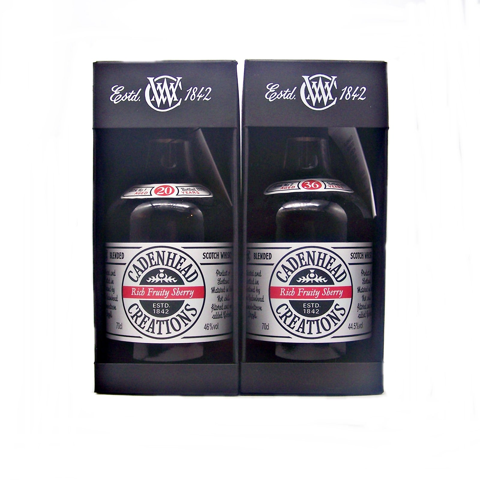 Cadenhead Creations Rich Fruity Sherry 20 Year Old Batch #1 & 36 Year Old Batch #2  Duo Set