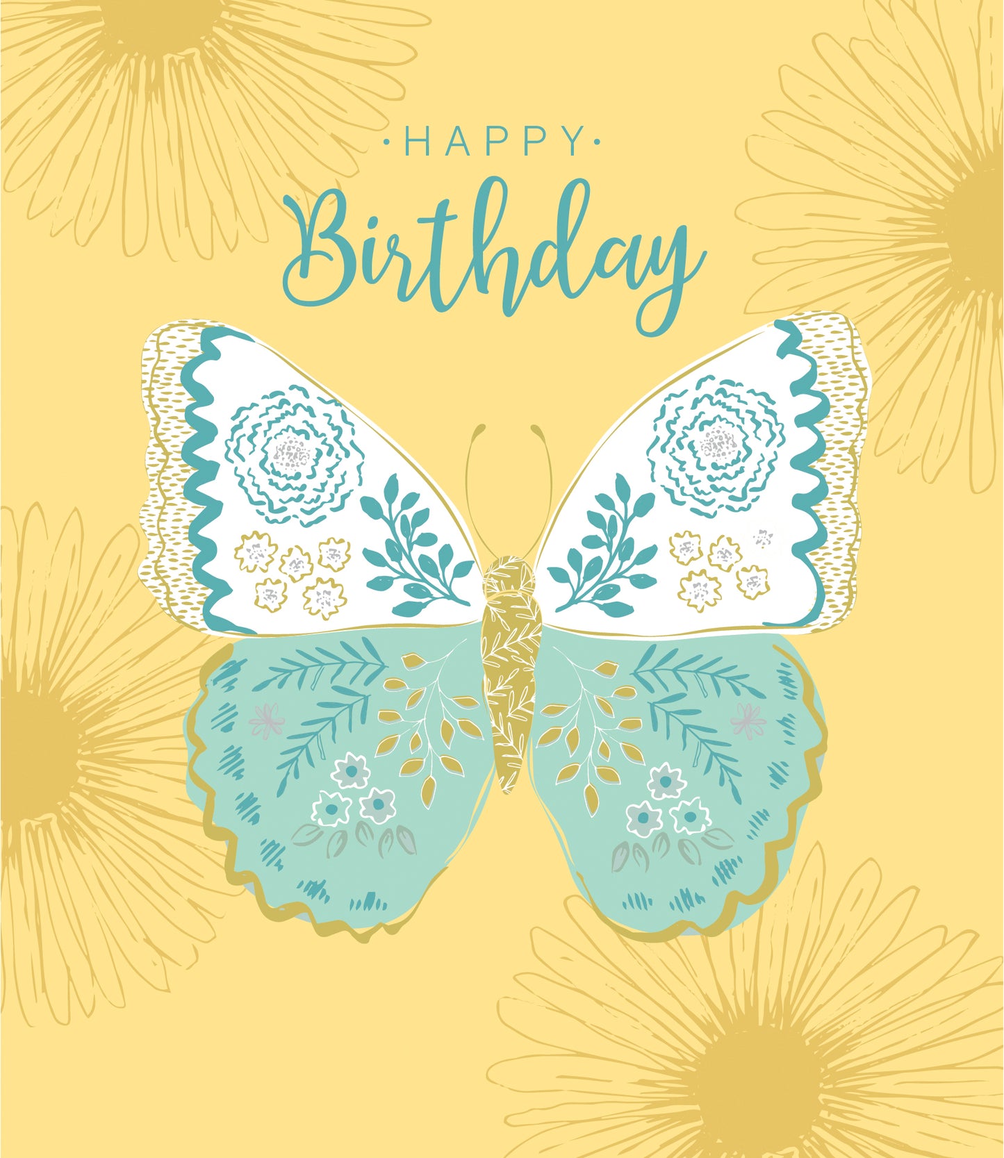 Girls Butterfly Birthday Card