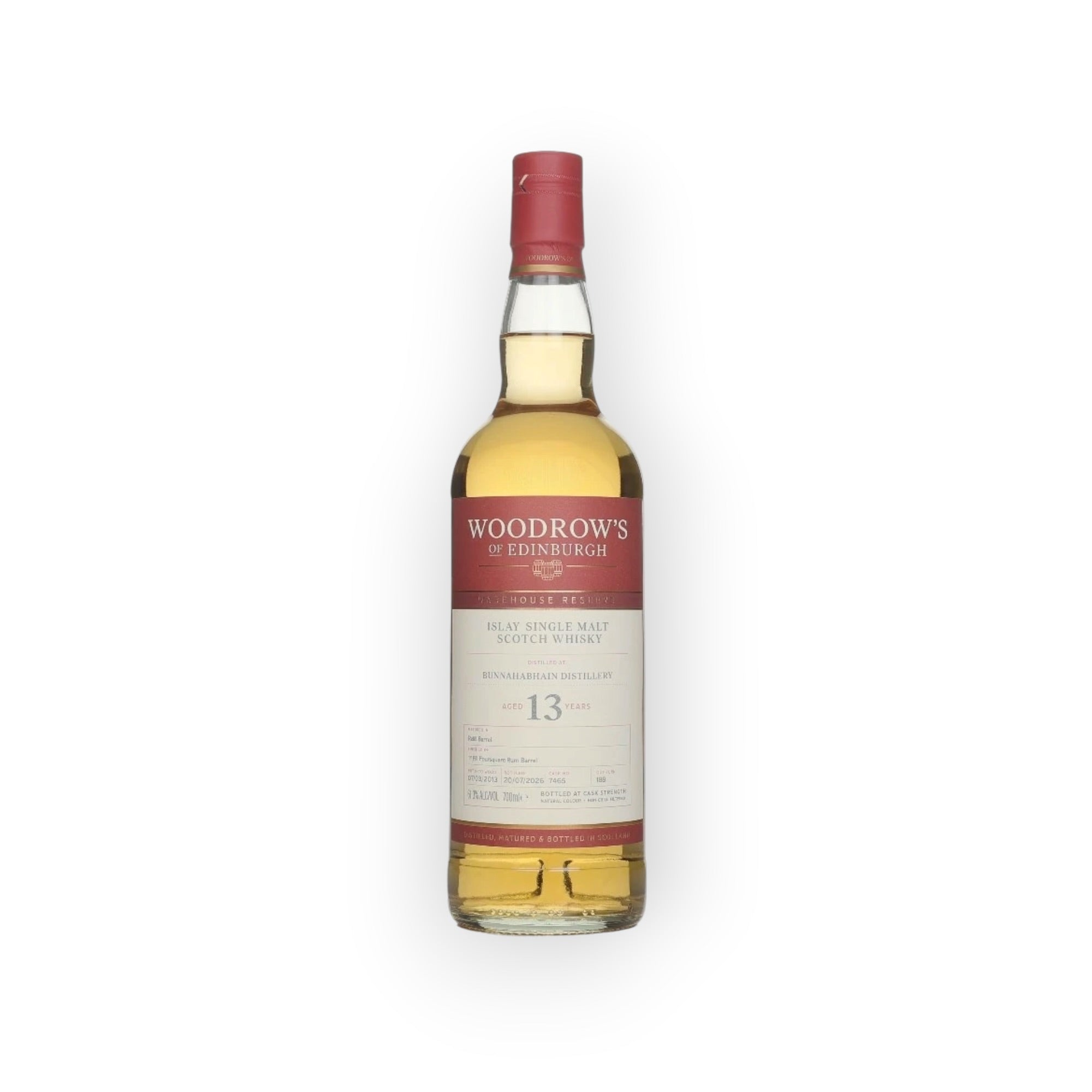 Woodrow's of Edinburgh Bunnahabhain 13 Year Old 2013 | 61.3% | 70cl | 188 Bottles | Foursquare Rum Finish