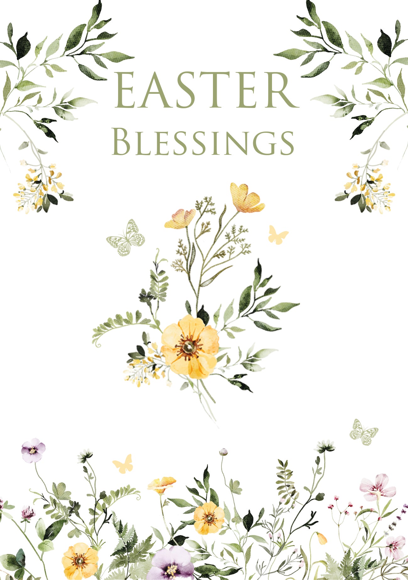 Floral Flower Easter Blessing Card