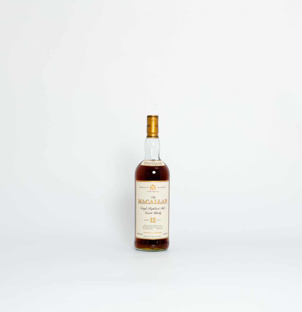 Macallan 12 Year Old – Speyside Single Malt, 43% ABV, 1 Litre (1990s Bottling, With Original Box)