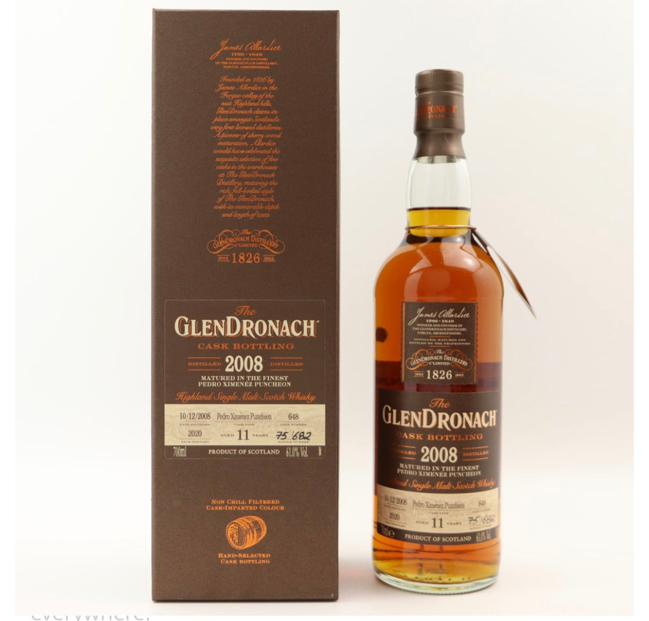 The GlenDronach 11 Year Old 2008 Single Cask #648 | 55.3% | 70cl | PX Sherry Puncheon | 682 Bottles