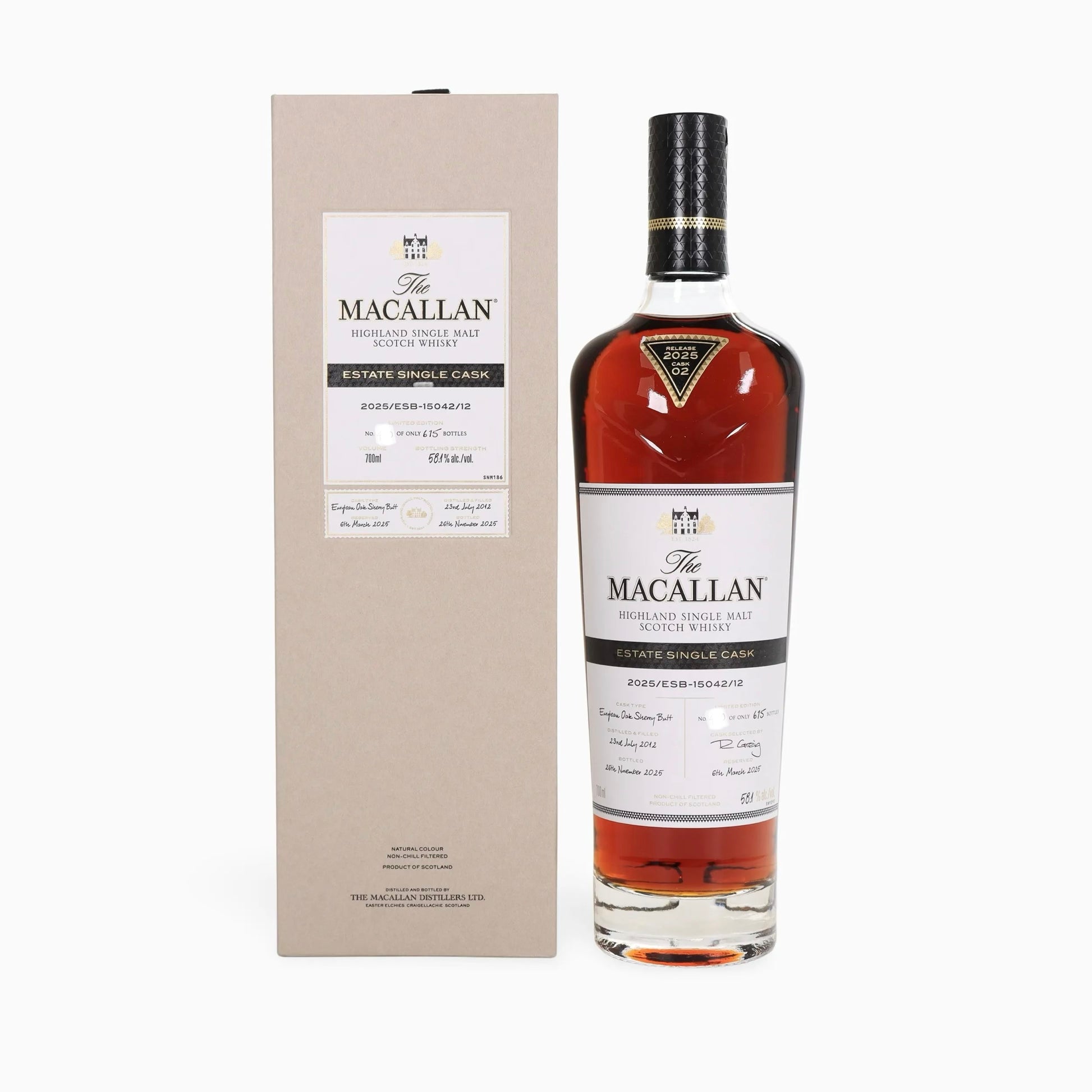 The Macallan 2012 Estate Single Cask #15042/12 | European Oak Sherry Butt | 58.1% | 70cl | 615 Bottles | Speyside