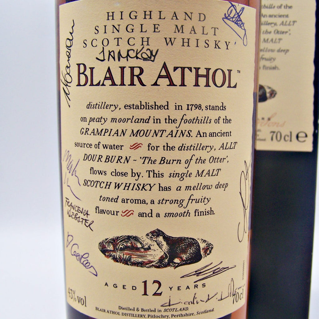 Blair Athol 12 Year Old Distillery Signed Bottle