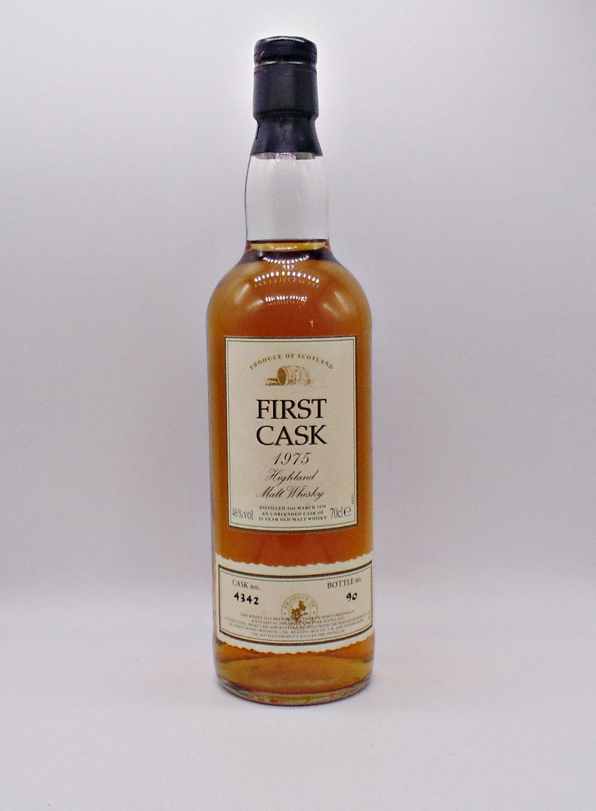 Highland Park First Cask 1975 - 23 Year Old - Bottle NO. 90