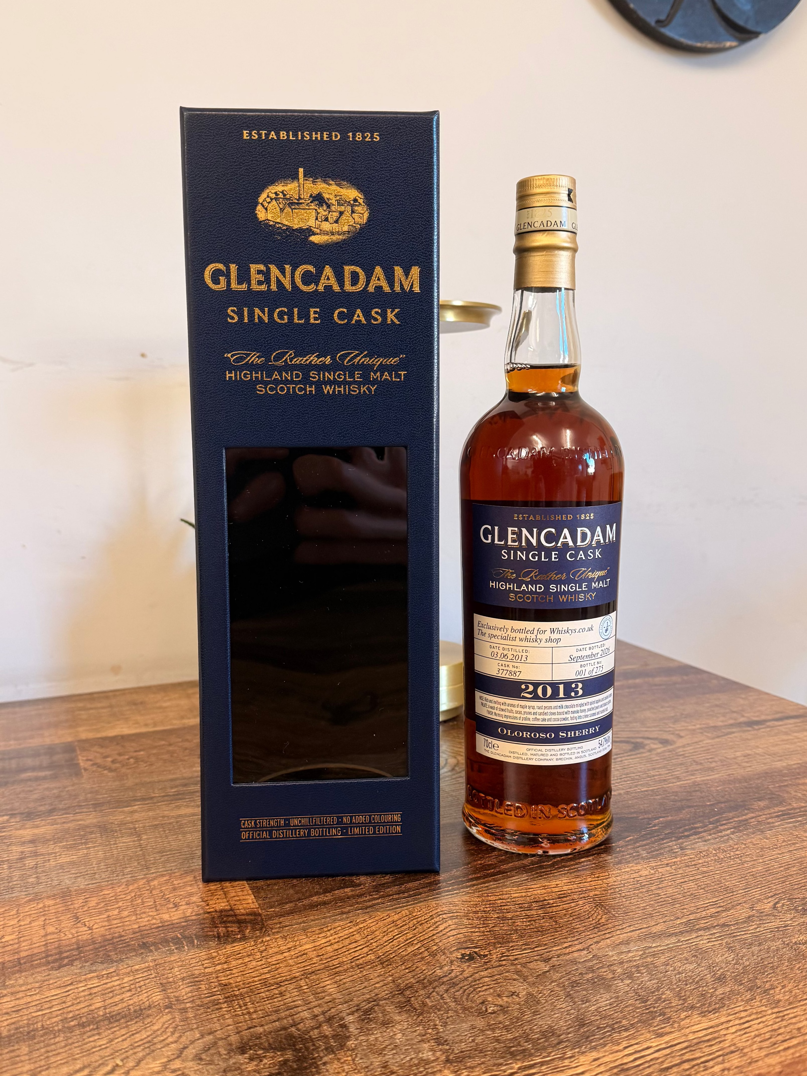Glencadam 13 Year Old Single Cask 2013 | Oloroso Sherry Cask #377887 | Exclusively Bottled for Whiskys.co.uk | 54.7% | 70cl