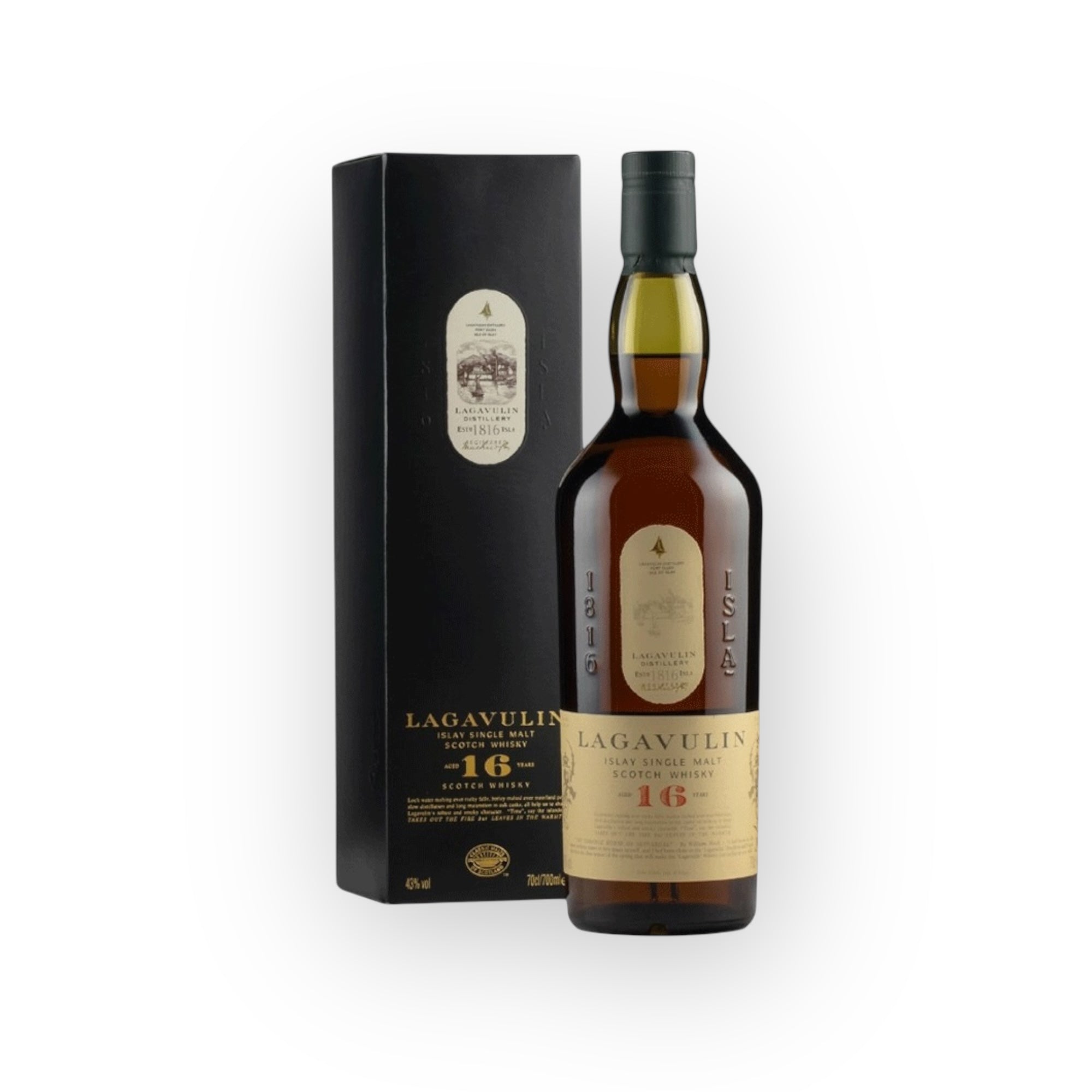 Lagavulin 16 Year Old – Islay Single Malt Scotch Whisky, 43% ABV, 70cl