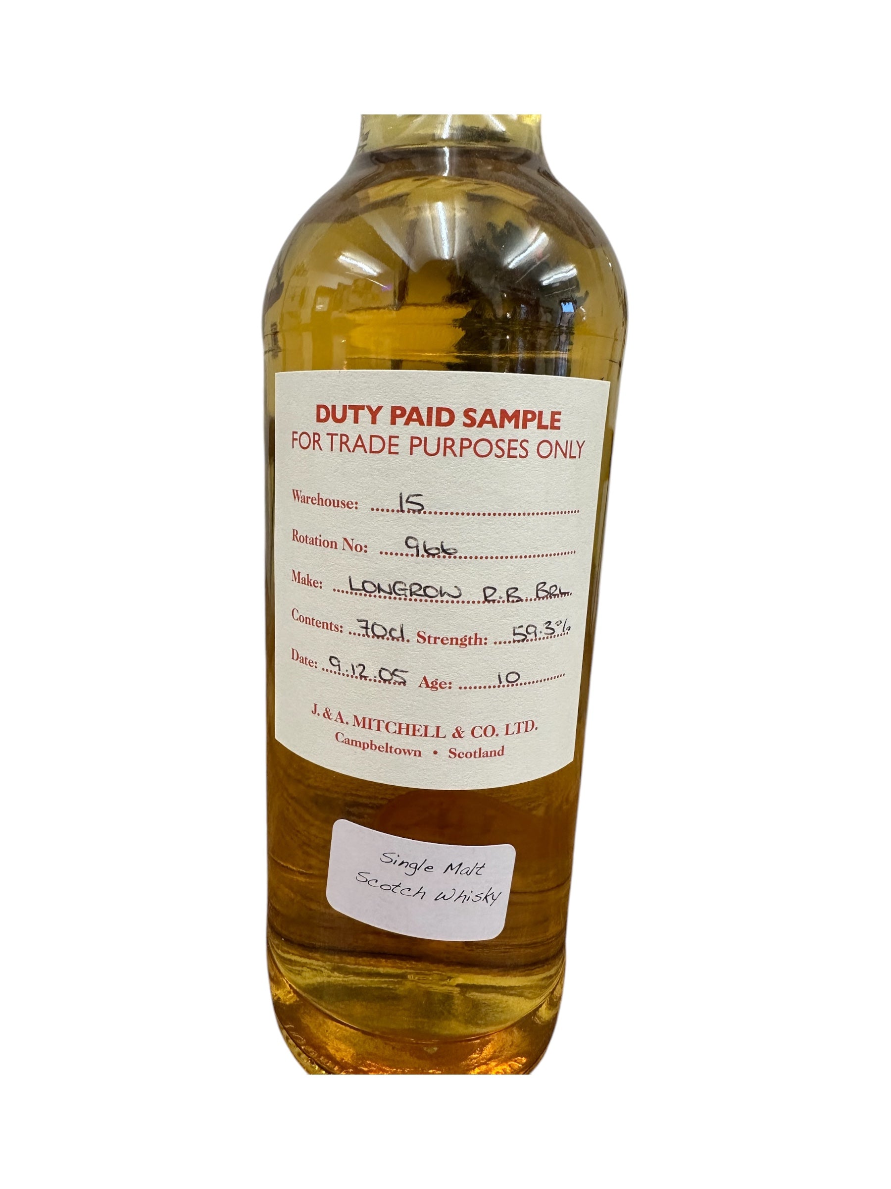 Longrow 10 Year Old Refill Bourbon Barrel (2005)