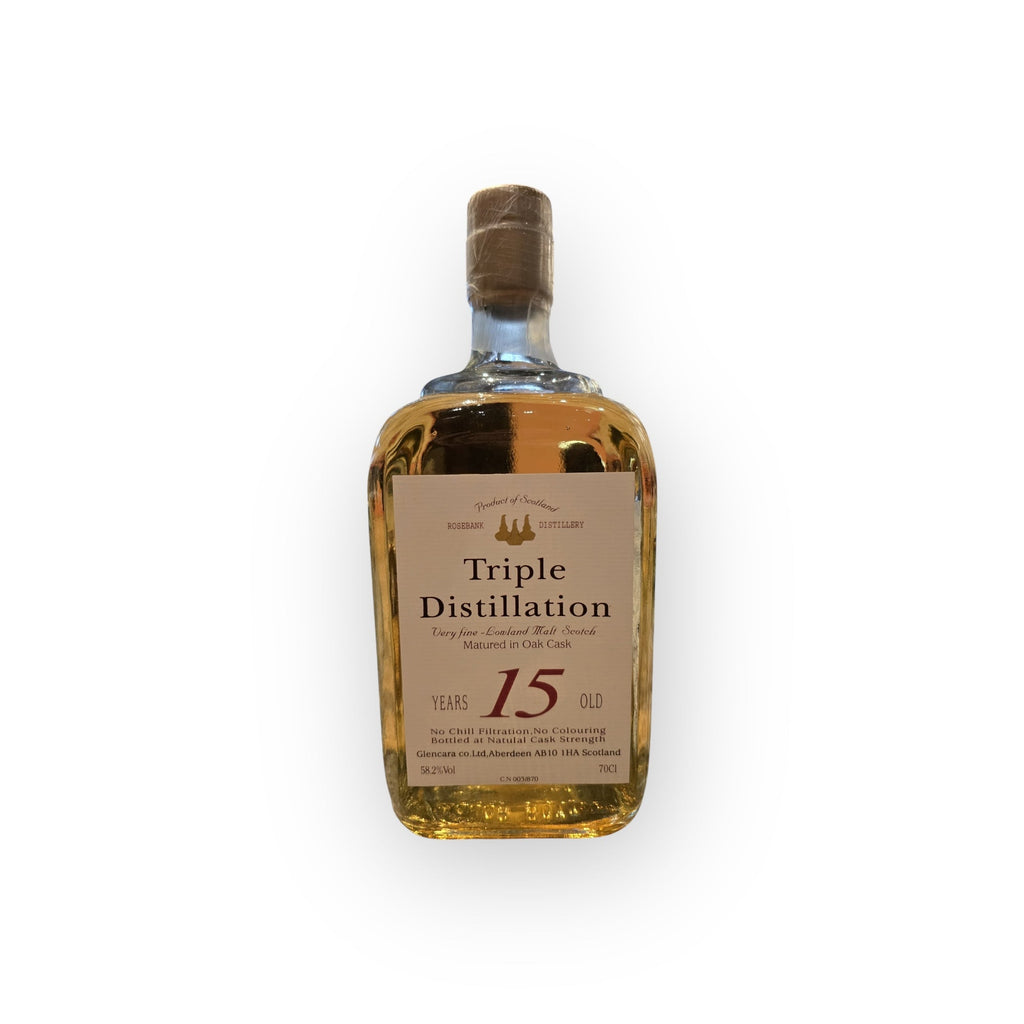 Rosebank 15 Year Old ‘Triple Distillation’ (58.2%, Glencara, 1990s)
