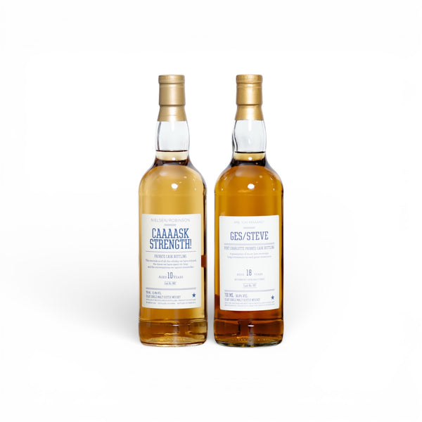Port Charlotte Duo Private Cask Bottling 10 & 18 Year Old Islay Single Malt (Whiskys.co.uk Exclusive) 70cl