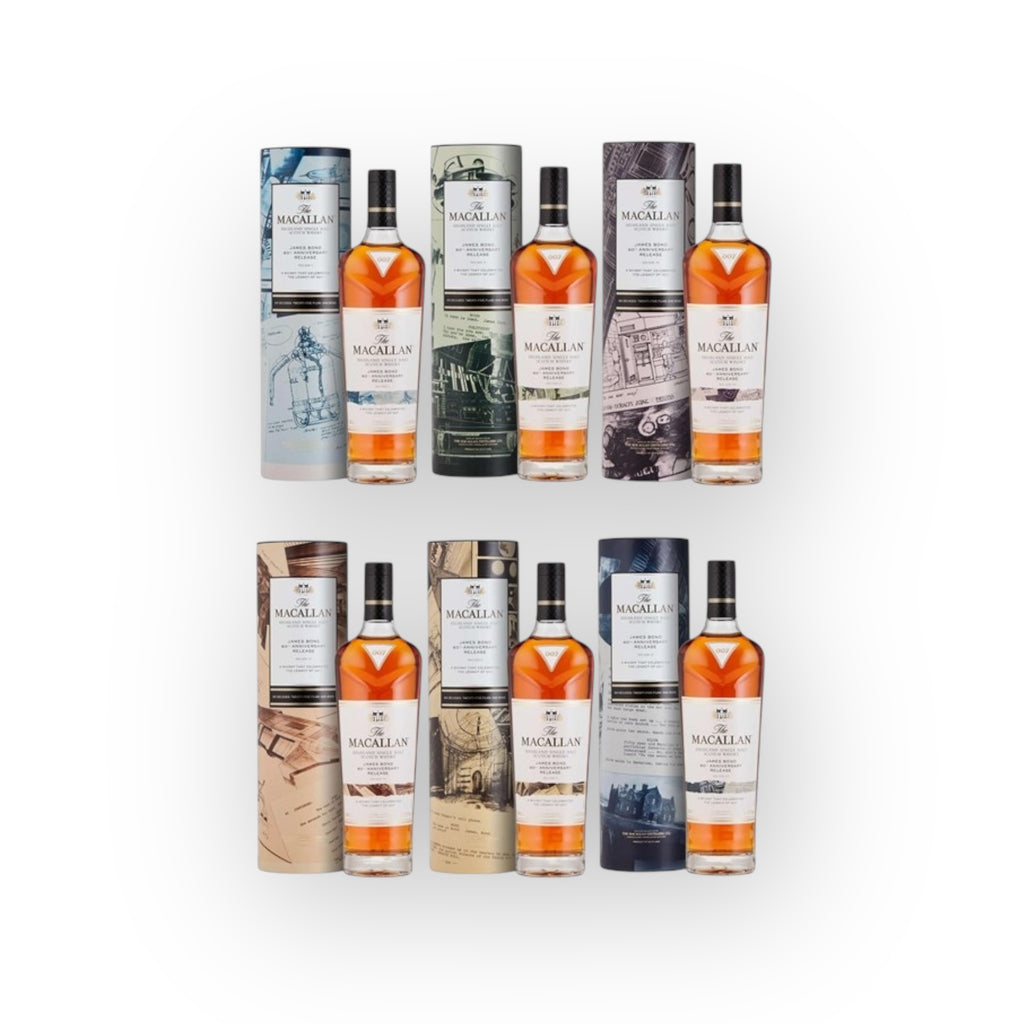 Macallan Whisky James Bond 60th Anniversary Full Set 6 x 70cl