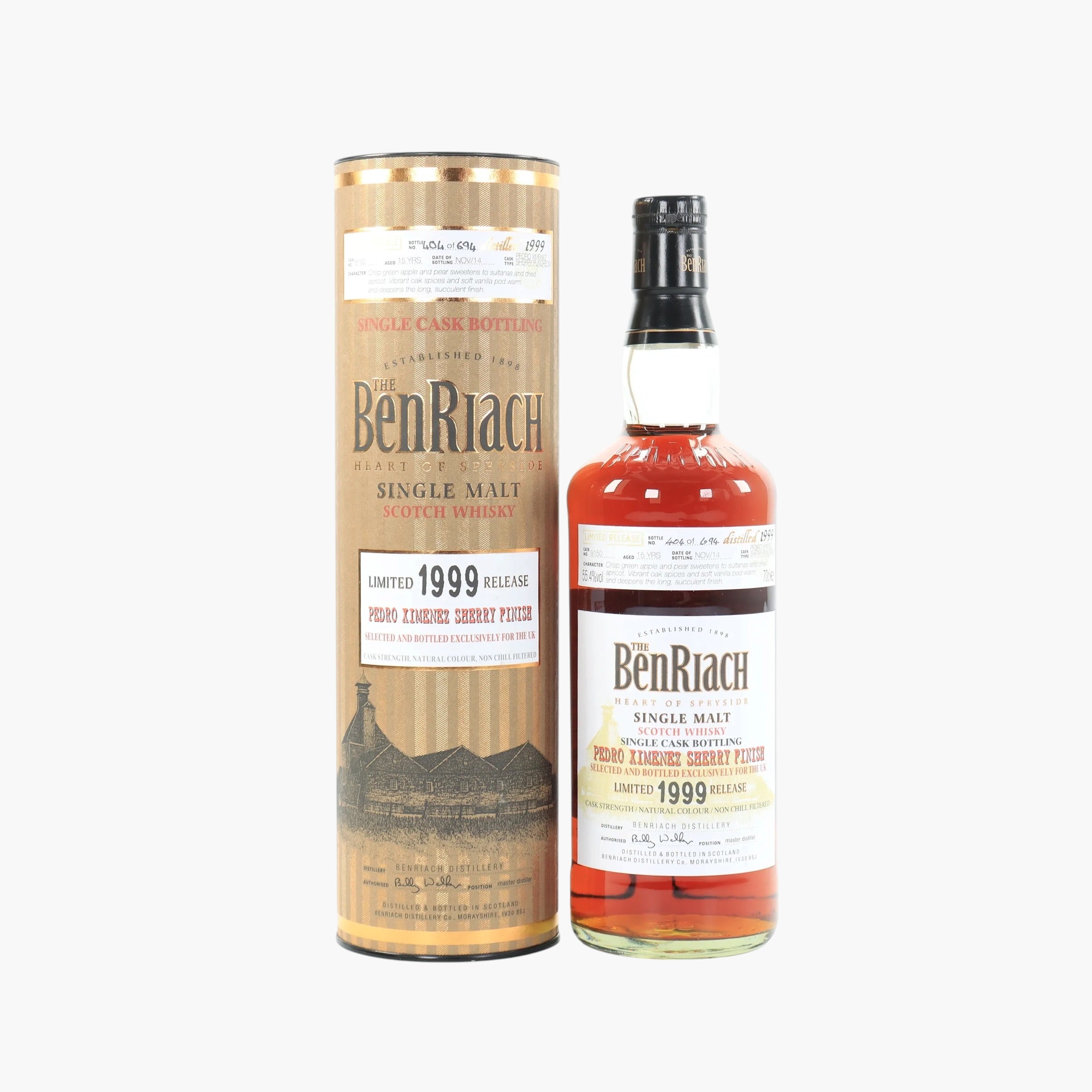 Benriach 15 Year Old 1999 Distillery Exclusive PX | 70cl 55.4%