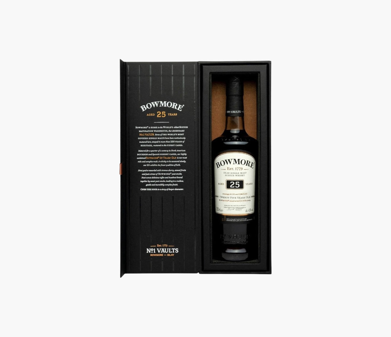 Bowmore 25 Year Old 
Islay Single Malt Scotch Whisky | 43% ABV | 70cl