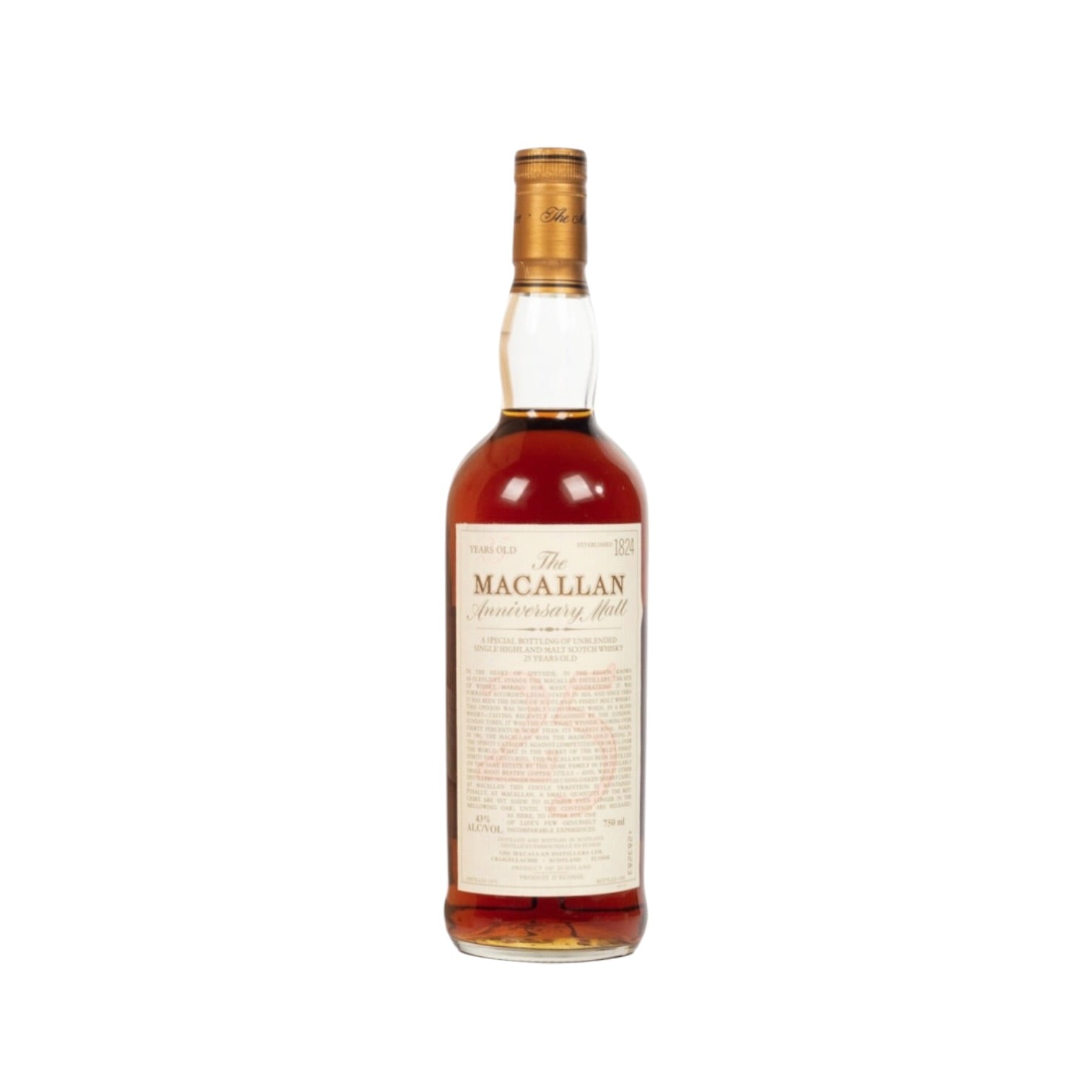 Macallan 25 Year Old Anniversary Malt 1972 (Without Box) 75cl 43%