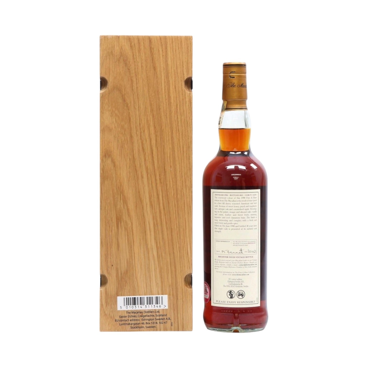 Macallan Fine & Rare Single Cask #11233 Whisky (1990 Vintage) — 30 Year Old
