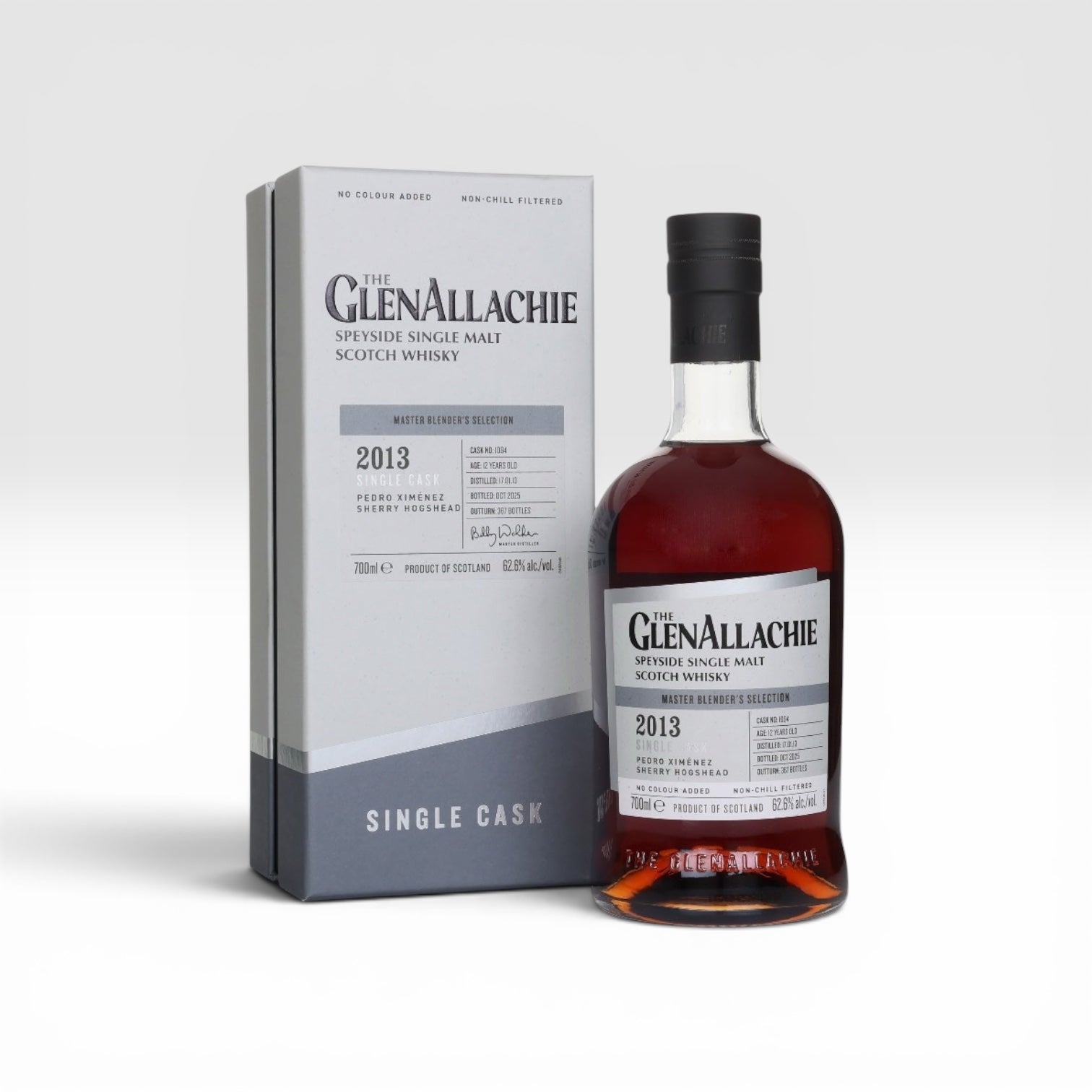 GlenAllachie 12 Year Old 2013 single cask 1094 PX sherry hogshead bottle