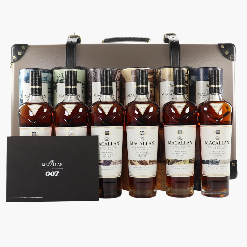 Macallan - James Bond 60th Anniversary Complete Collection (Decade I-VI) Globe-Trotter Case (6 x 70cl)