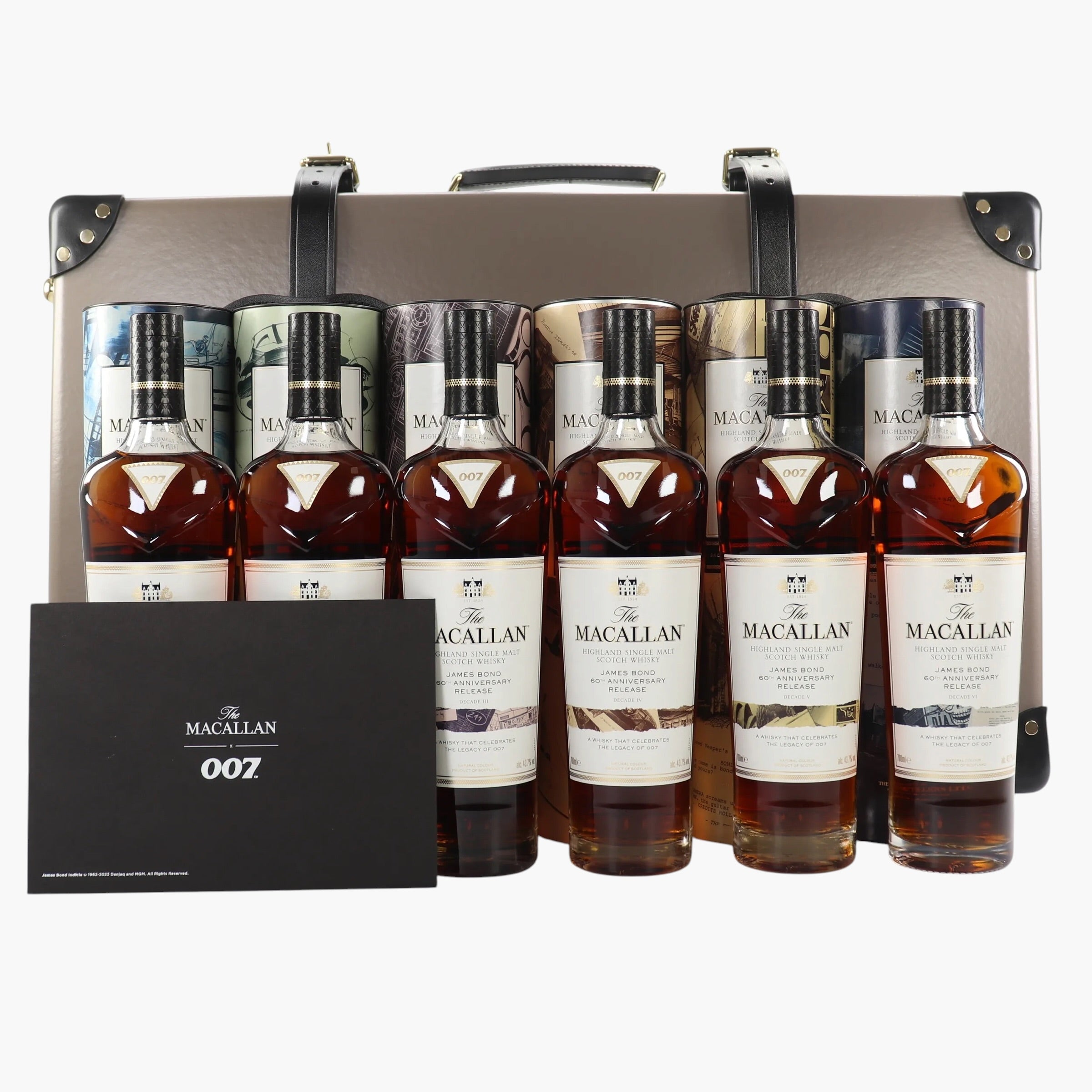 Macallan - James Bond 60th Anniversary Complete Collection (Decade I-VI) Globe-Trotter Case (6 x 70cl)