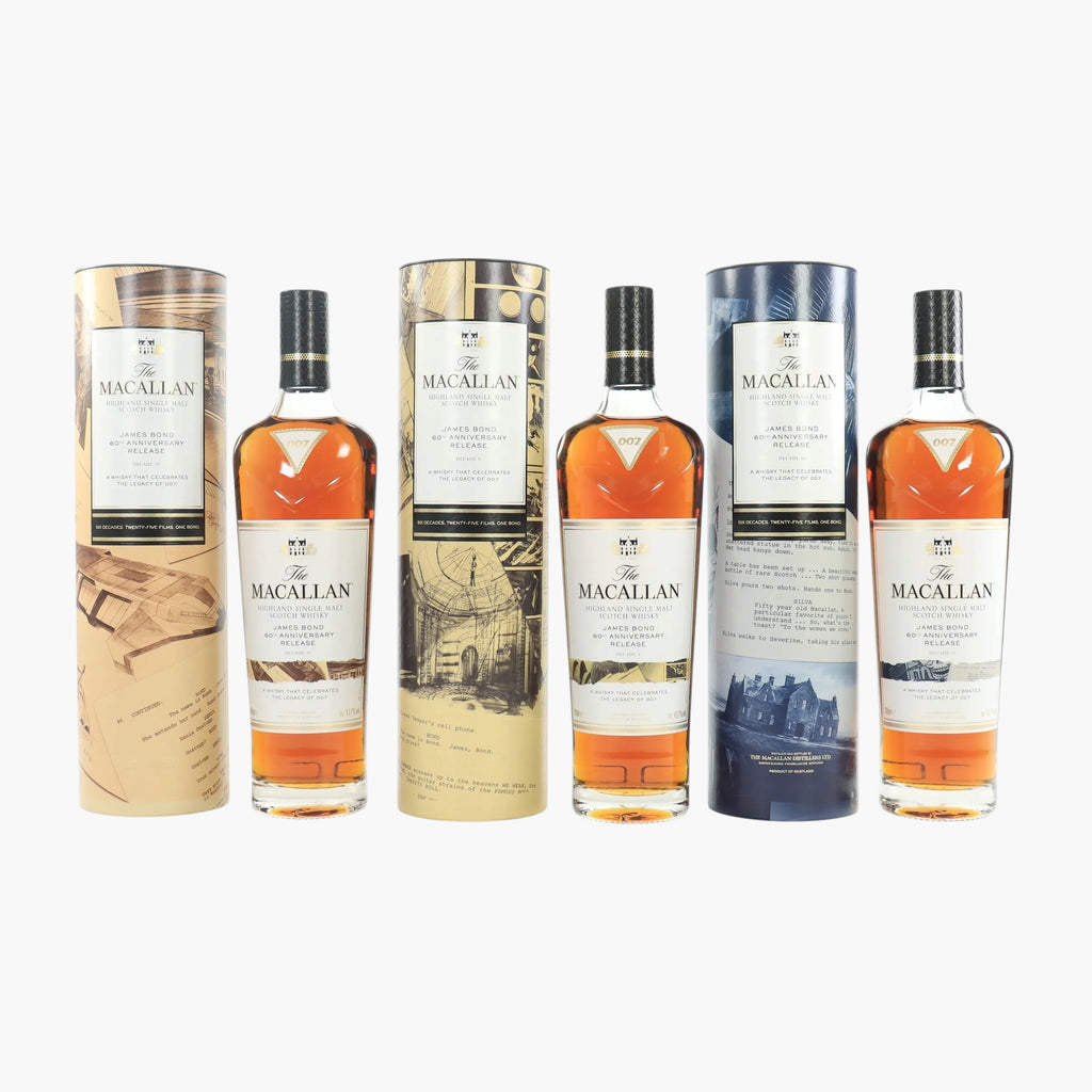 Macallan - James Bond 60th Anniversary Complete Collection (Decade I-VI) Globe-Trotter Case (6 x 70cl)