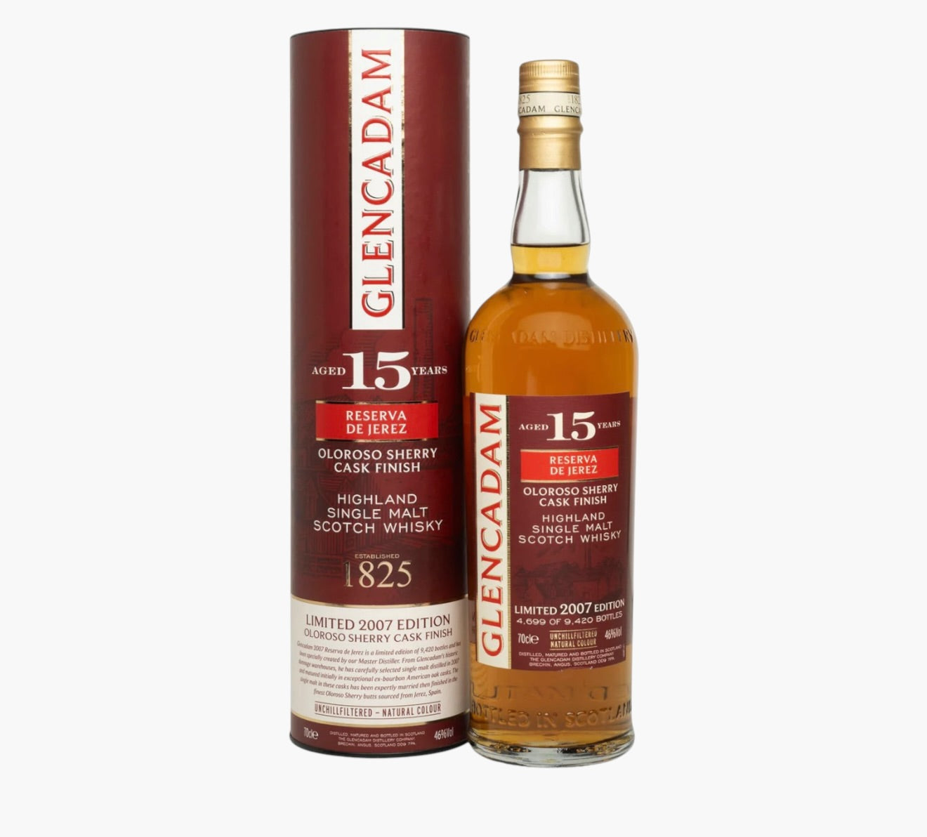 Glencadam 15 Year Old 2007 “Reserva de Jerez” Oloroso Sherry Cask Finish (70cl, 46%)