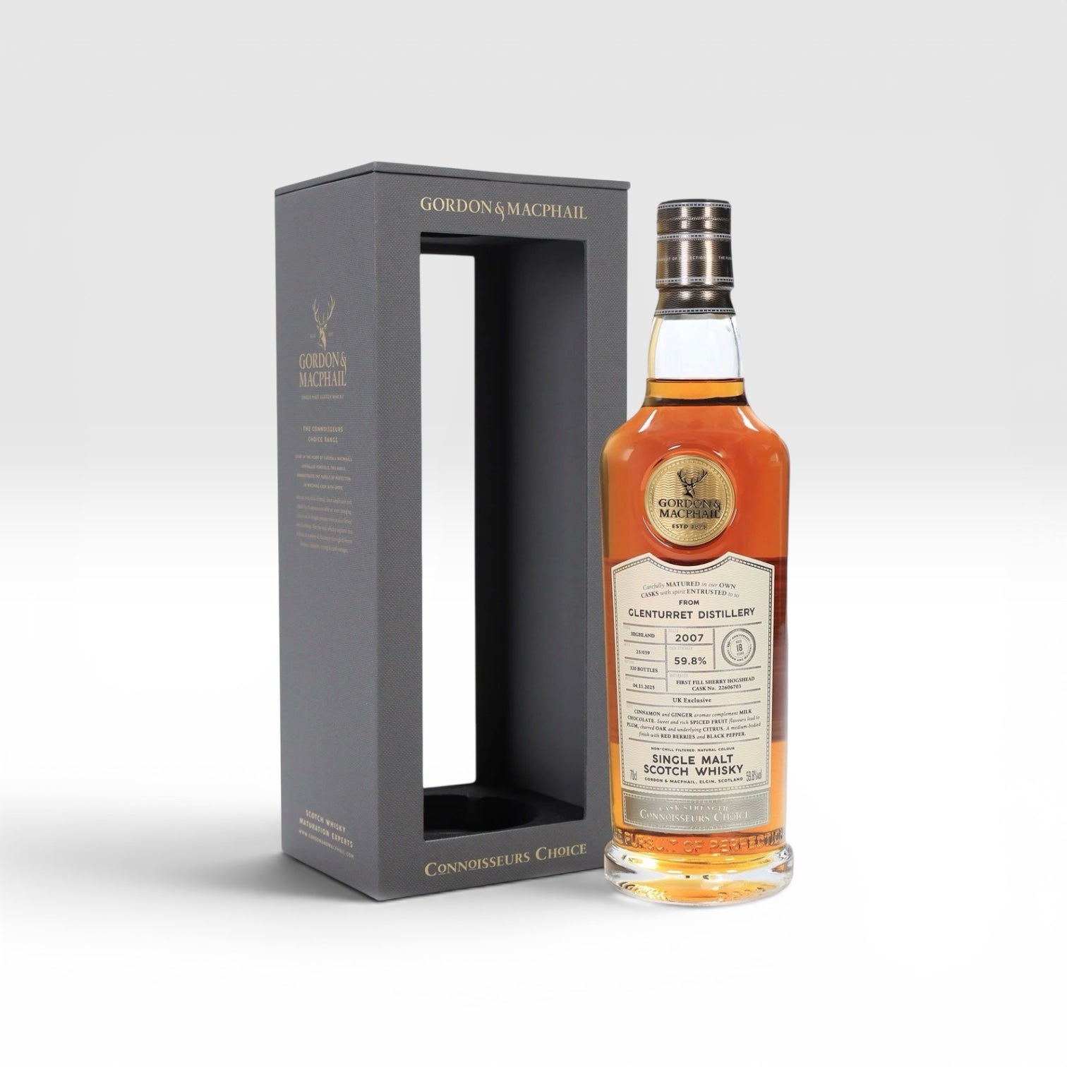 Glenturret 18 Year Old 2007 (First Fill Sherry Hogshead) – Connoisseurs Choice (Gordon & MacPhail)