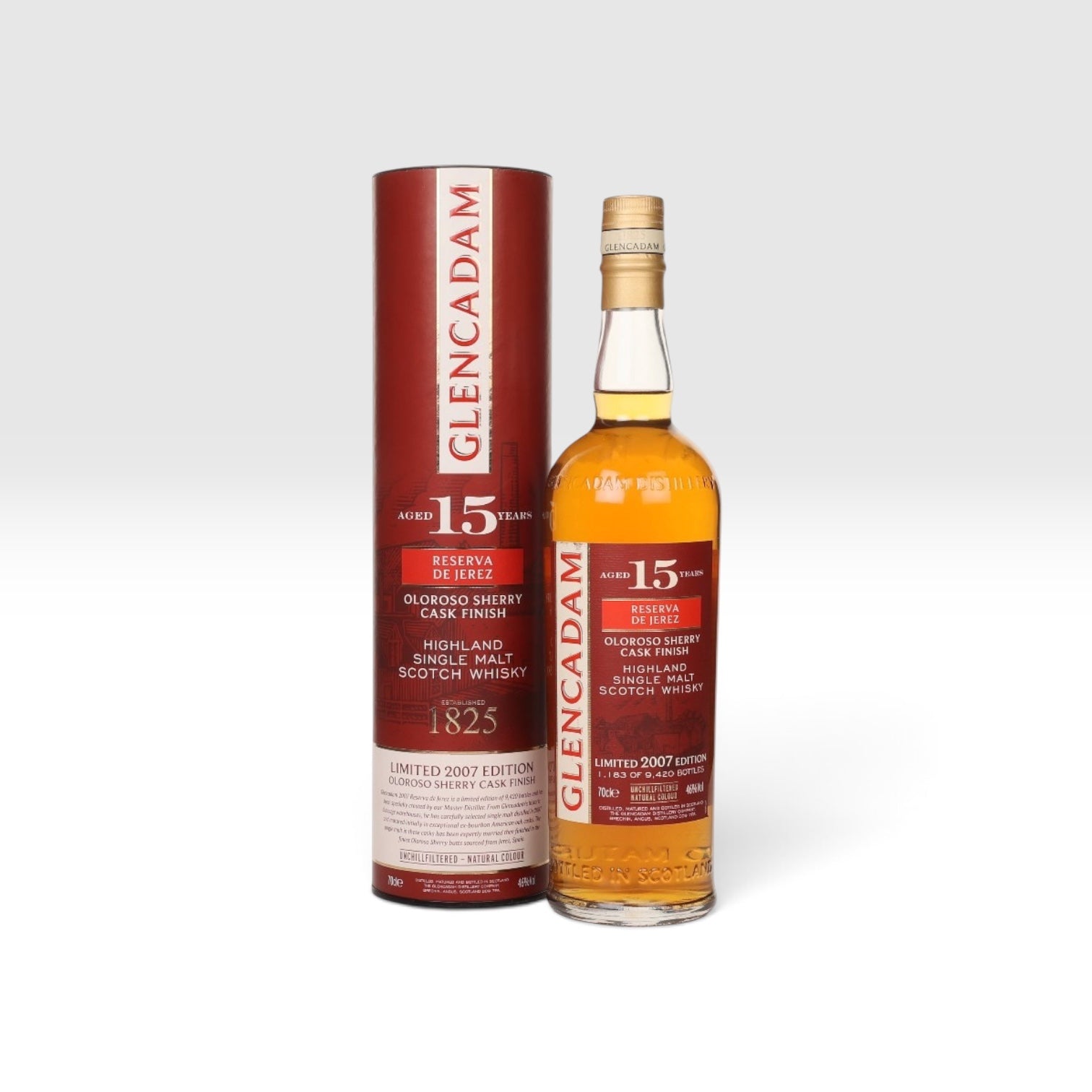 Glencadam 15 Year Old 2007 “Reserva de Jerez” Oloroso Sherry Cask Finish (70cl, 46%)