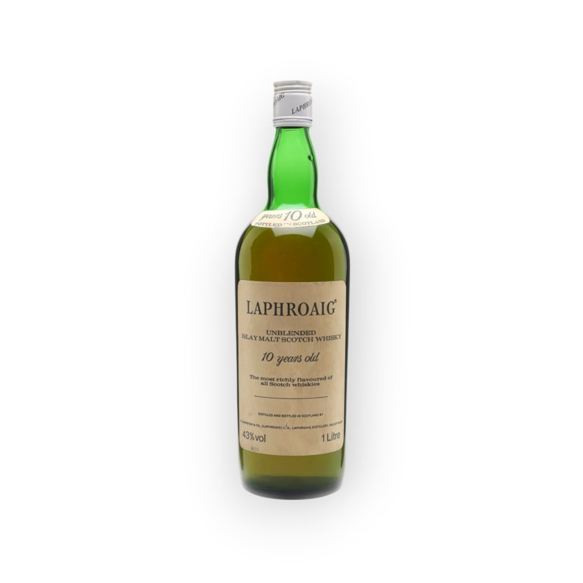 Laphroaig 10 Year Old 1980s Unblended | 43% | 100cl (1 Litre) | Islay Single Malt