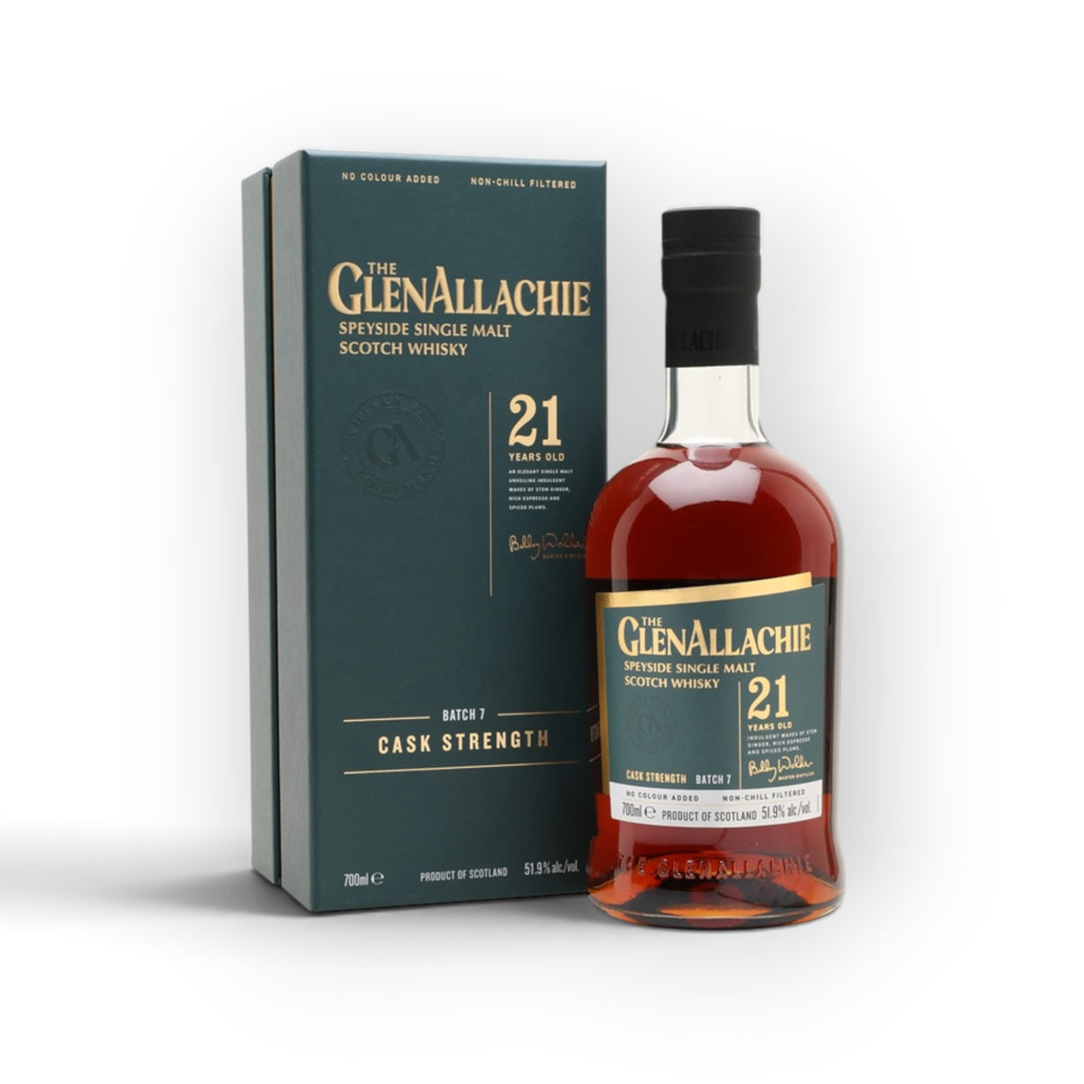 GlenAllachie 21 Year Old Cask Strength Batch 7 | PX and Oloroso Sherry | 51.9% | 70cl | Speyside Single Malt