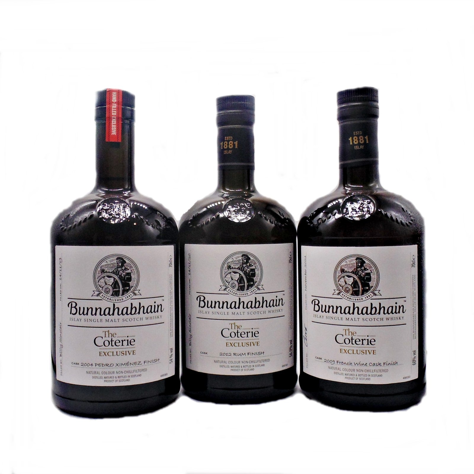 Bunnahabhain The Coterie Exclusive Bottlings 2019,2020,2021