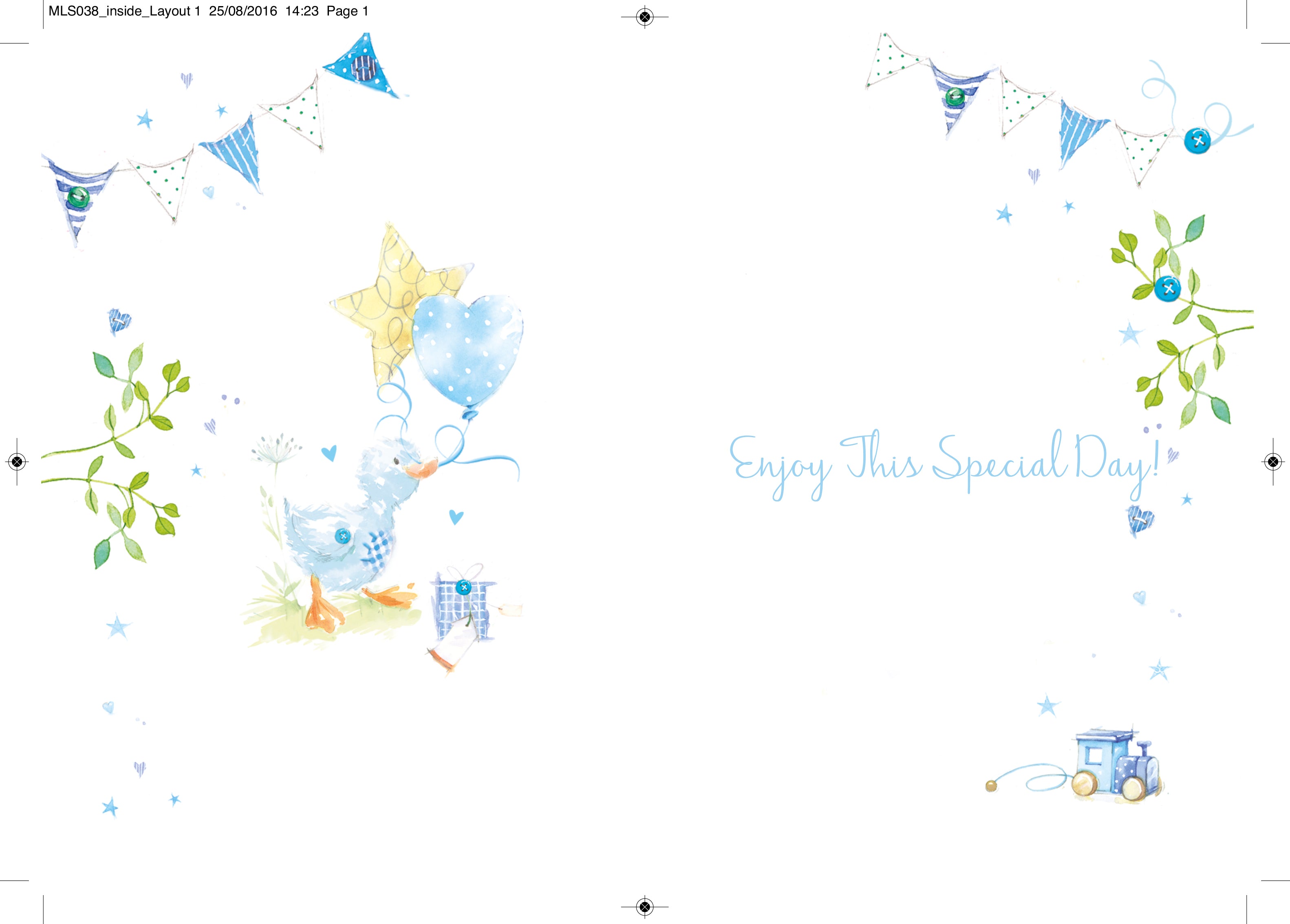 Duck with Blue Love Baby Shower Card