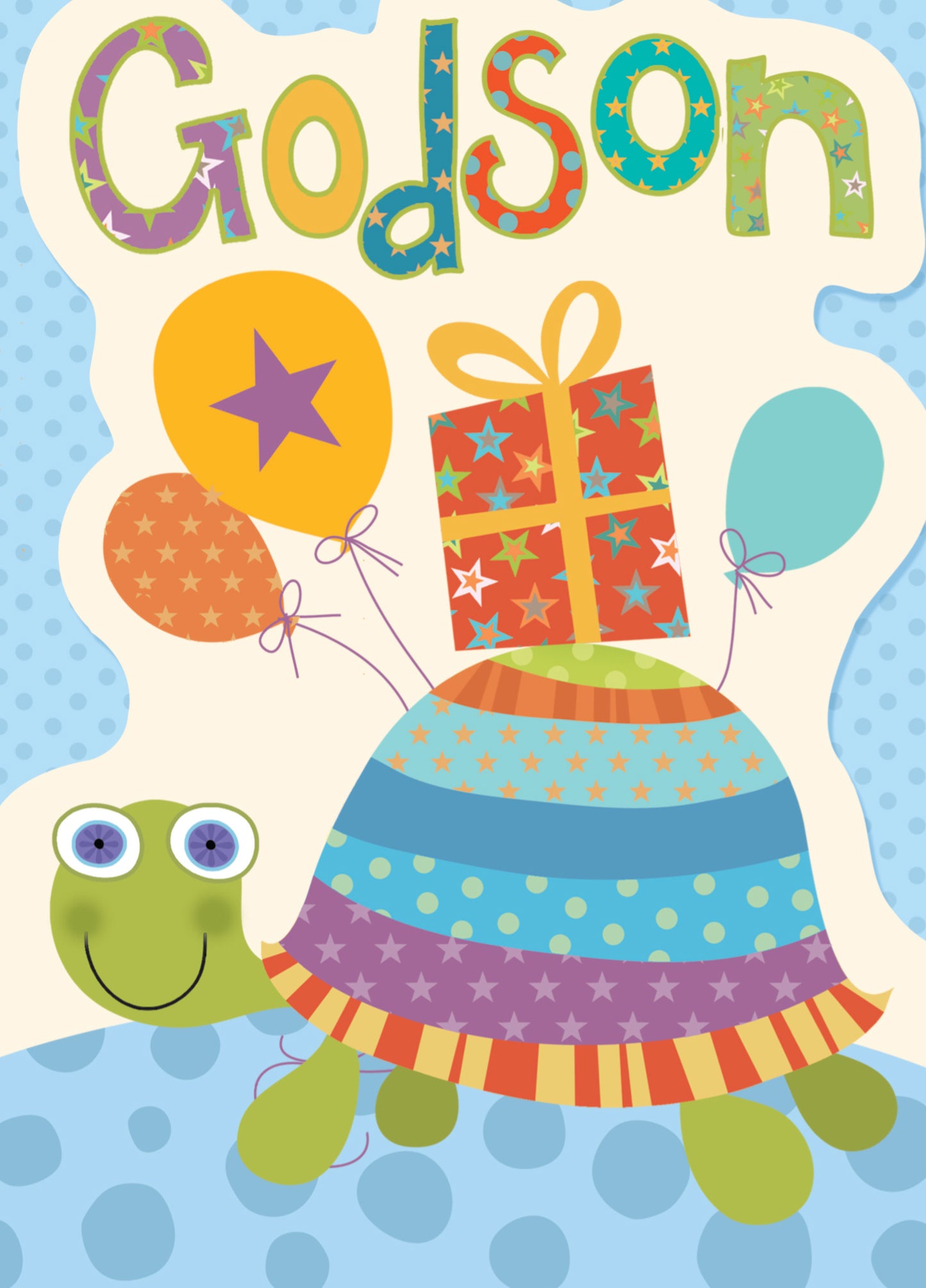 Godson cute Turtle Birthday Card