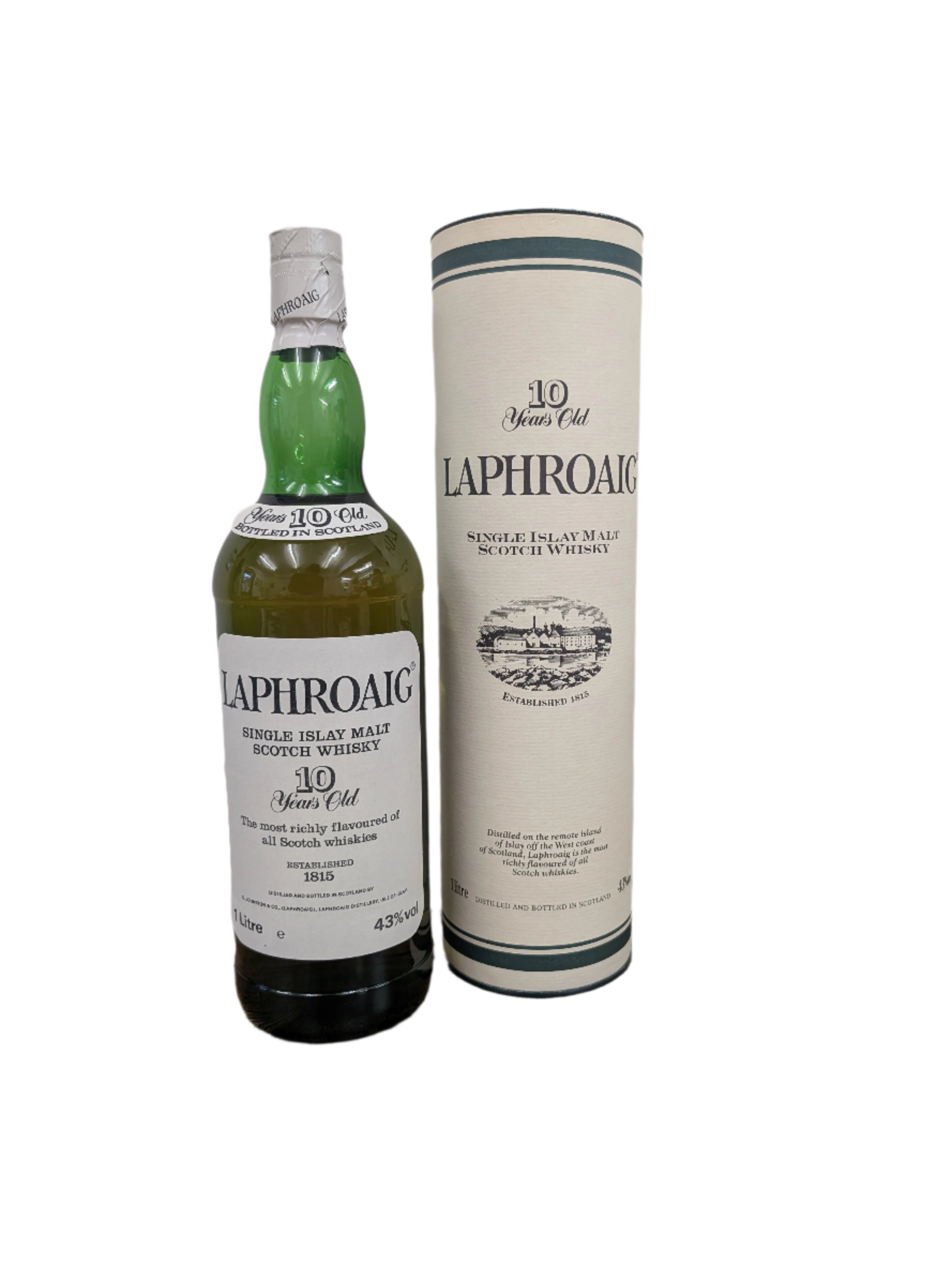 Laphroaig 10 Year Old  1990's Pre Royal Warrant 1 Litre