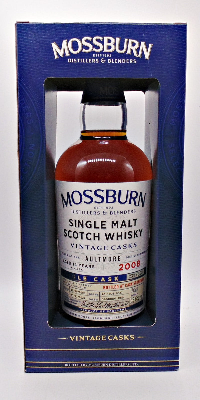 Mossburn Vintage Cask Aultmore 2008 14 Year Old Single Cask