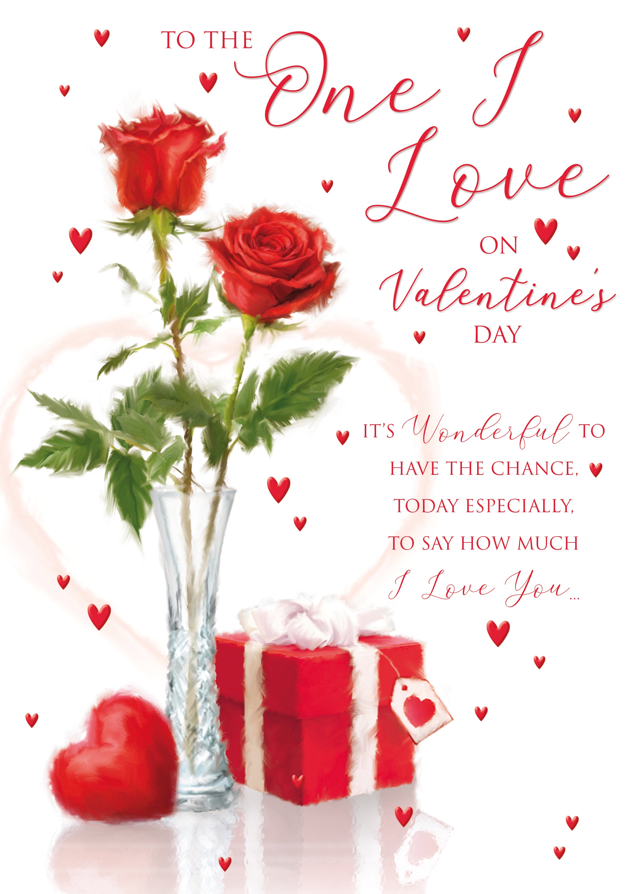One I Love Red Flowers Valentine's Day Card