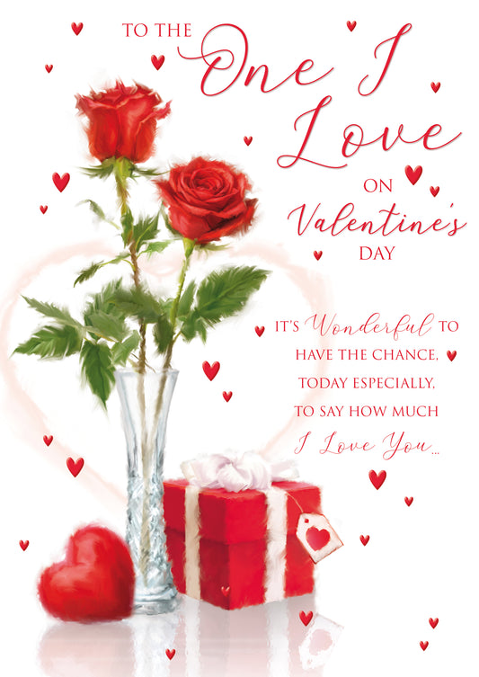 One I Love Red Flowers Valentine's Day Card