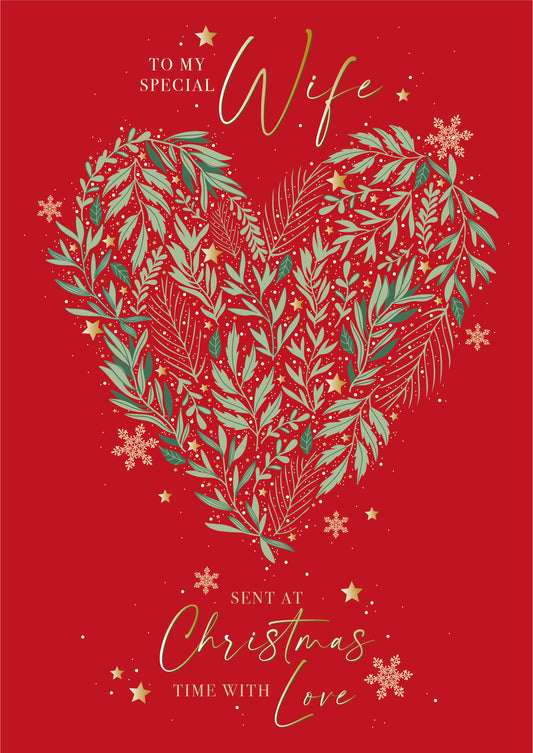 Wife Red Love Christmas Card