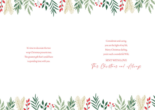 Wife Red Christmas Card