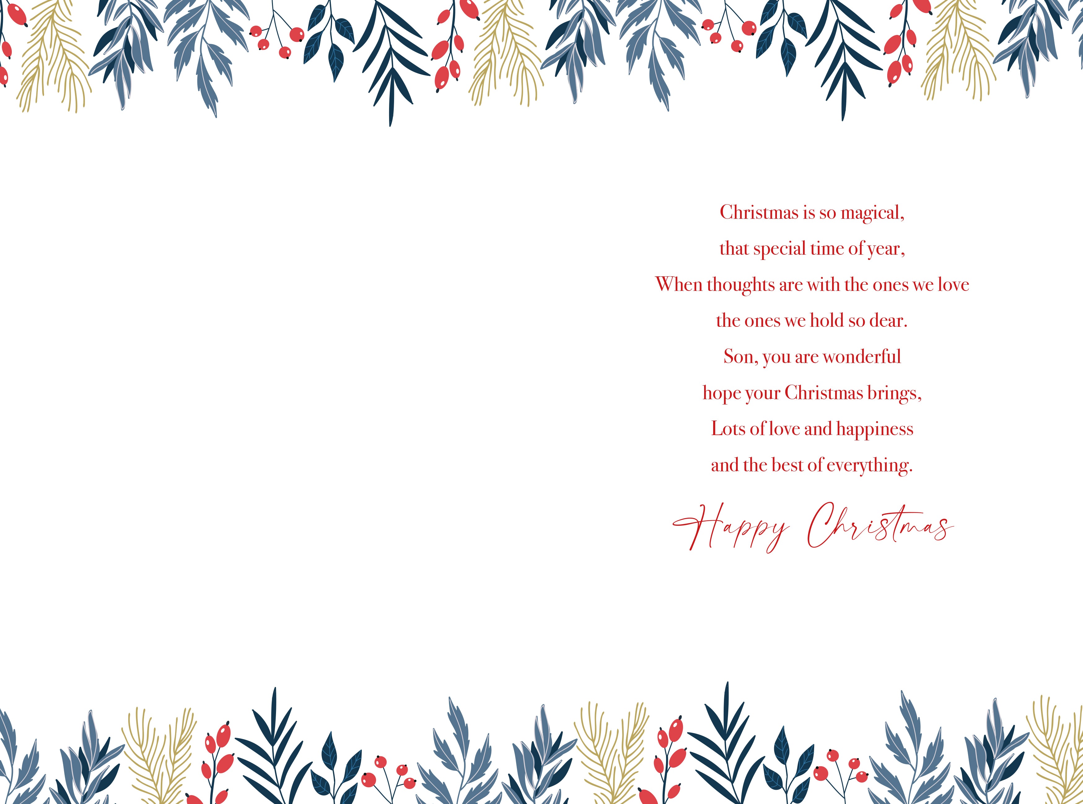 Sons Flower Christmas Card