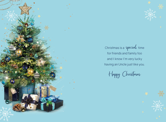 Uncle Cyan Blue Christmas Card